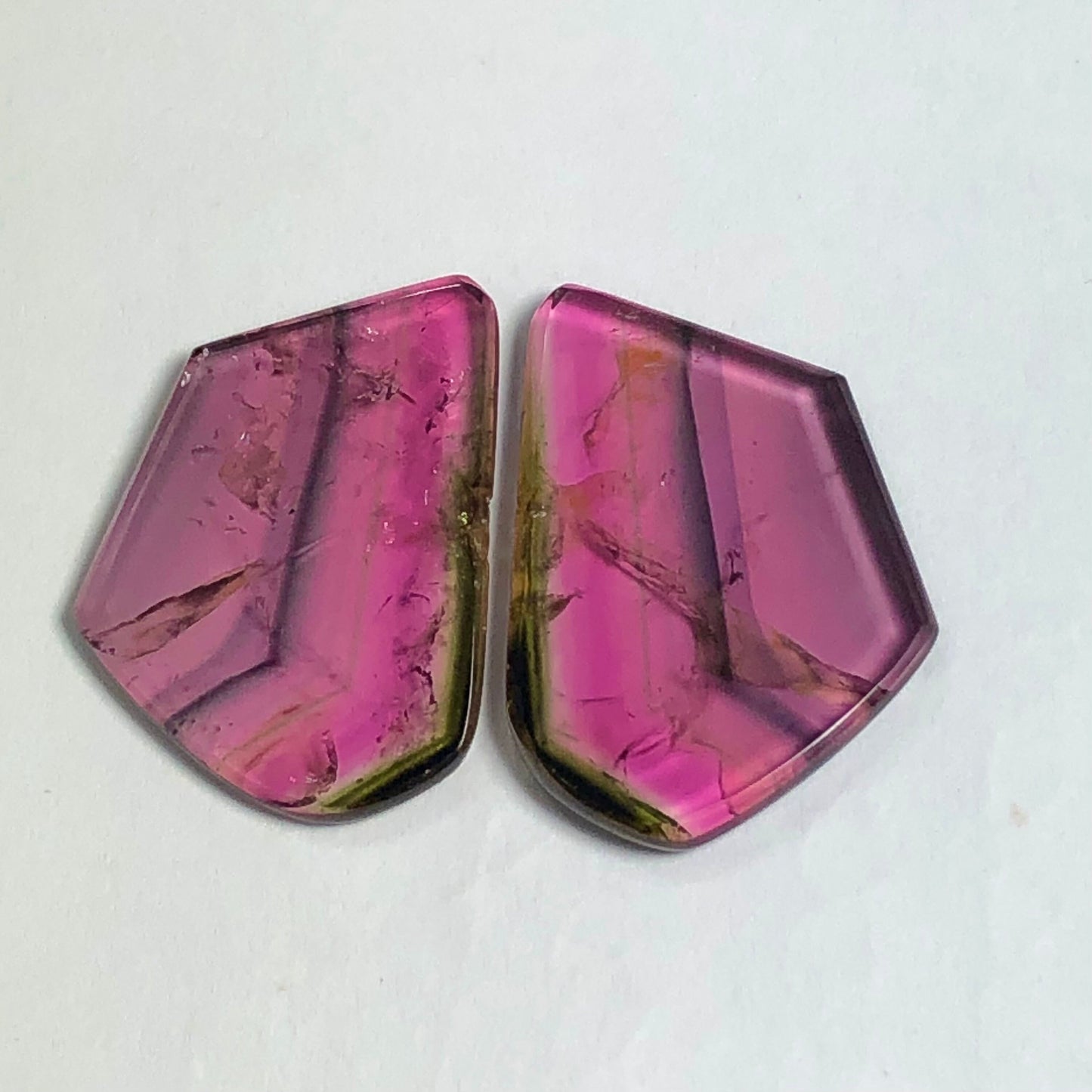 Rainbow tourmaline pair 25 carats