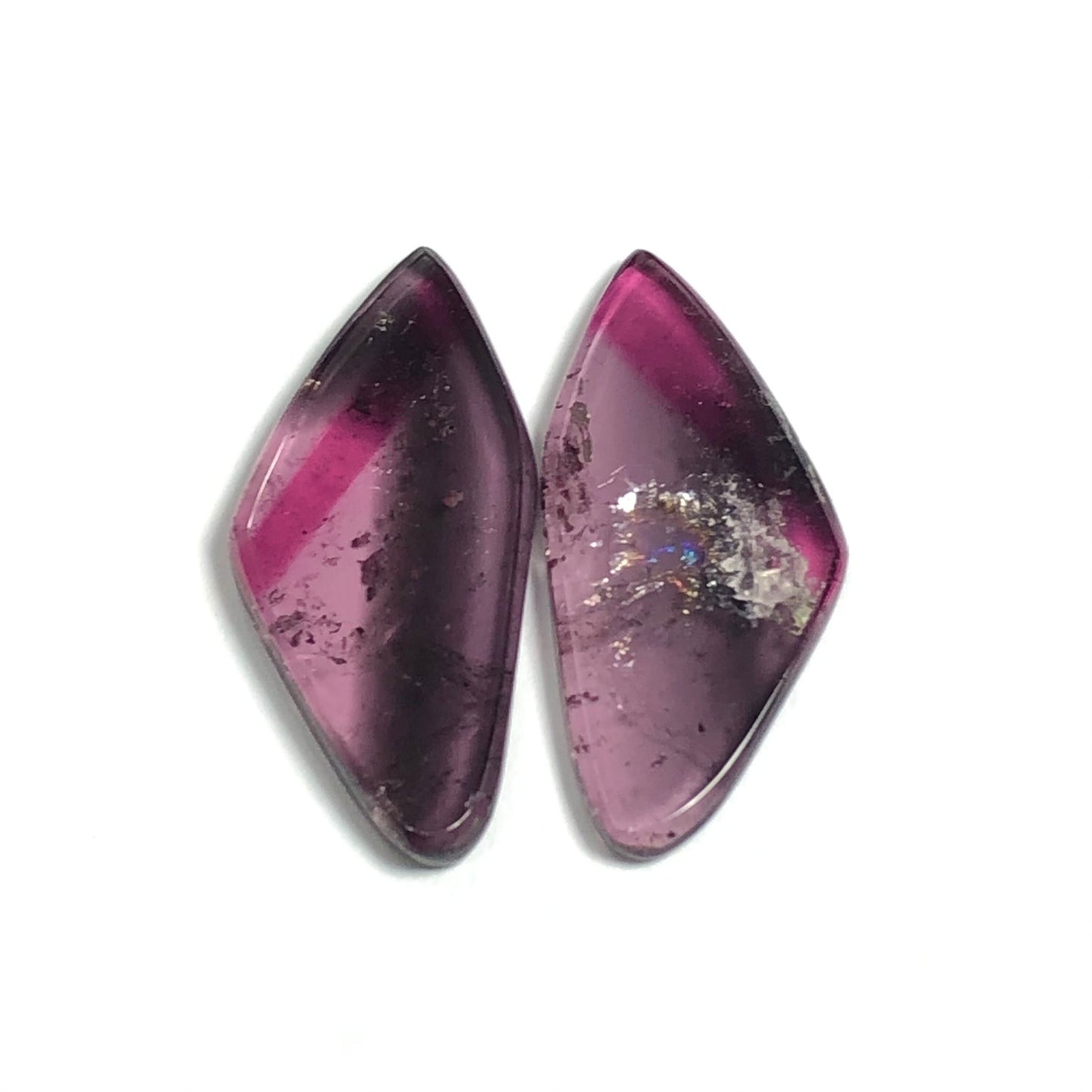 Red and purple tourmaline pair 19.80 carats