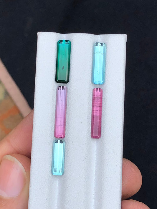 Multi colours faceted tourmalines 10.70 carats