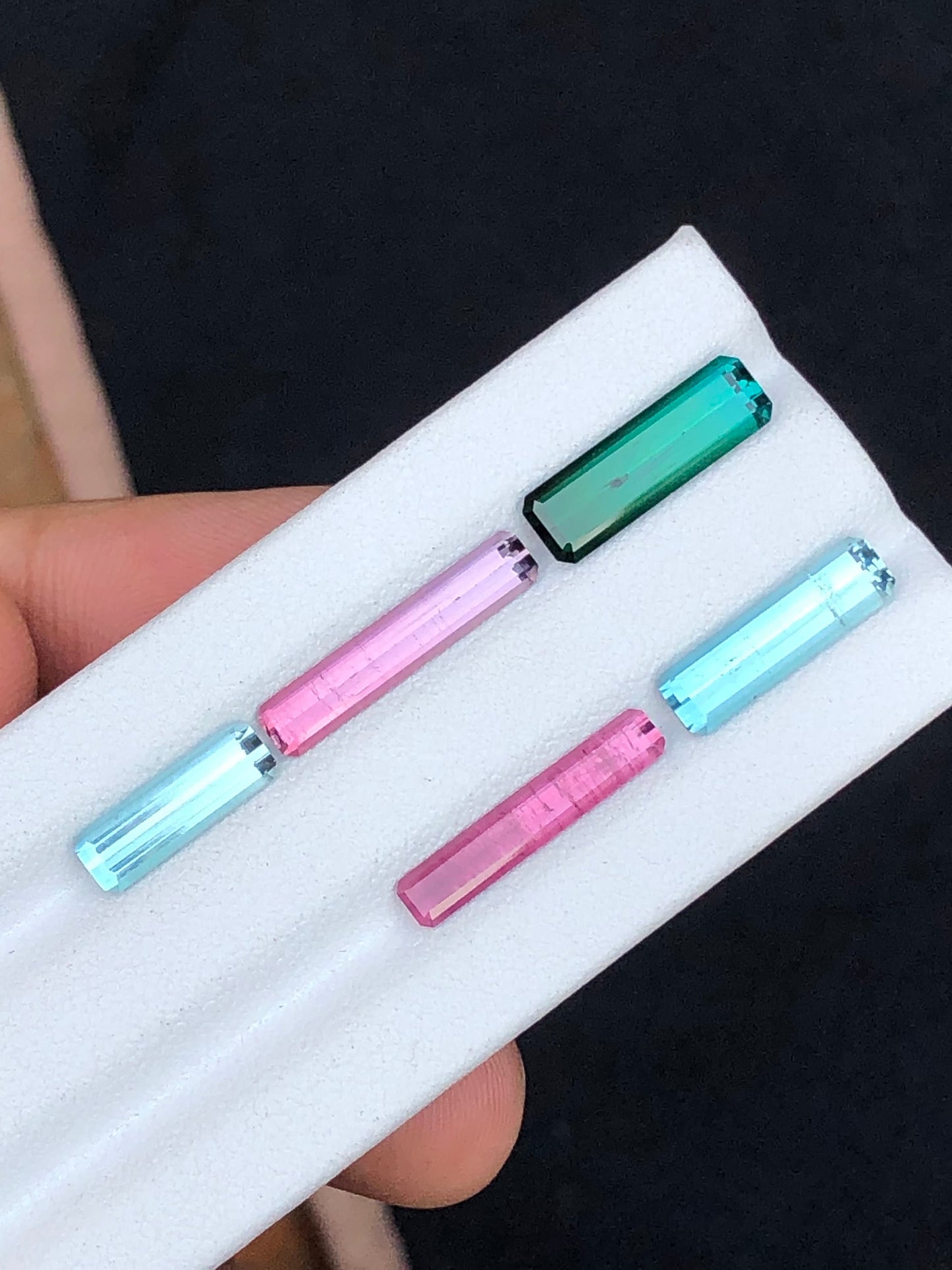 Multi colours faceted tourmalines 10.70 carats