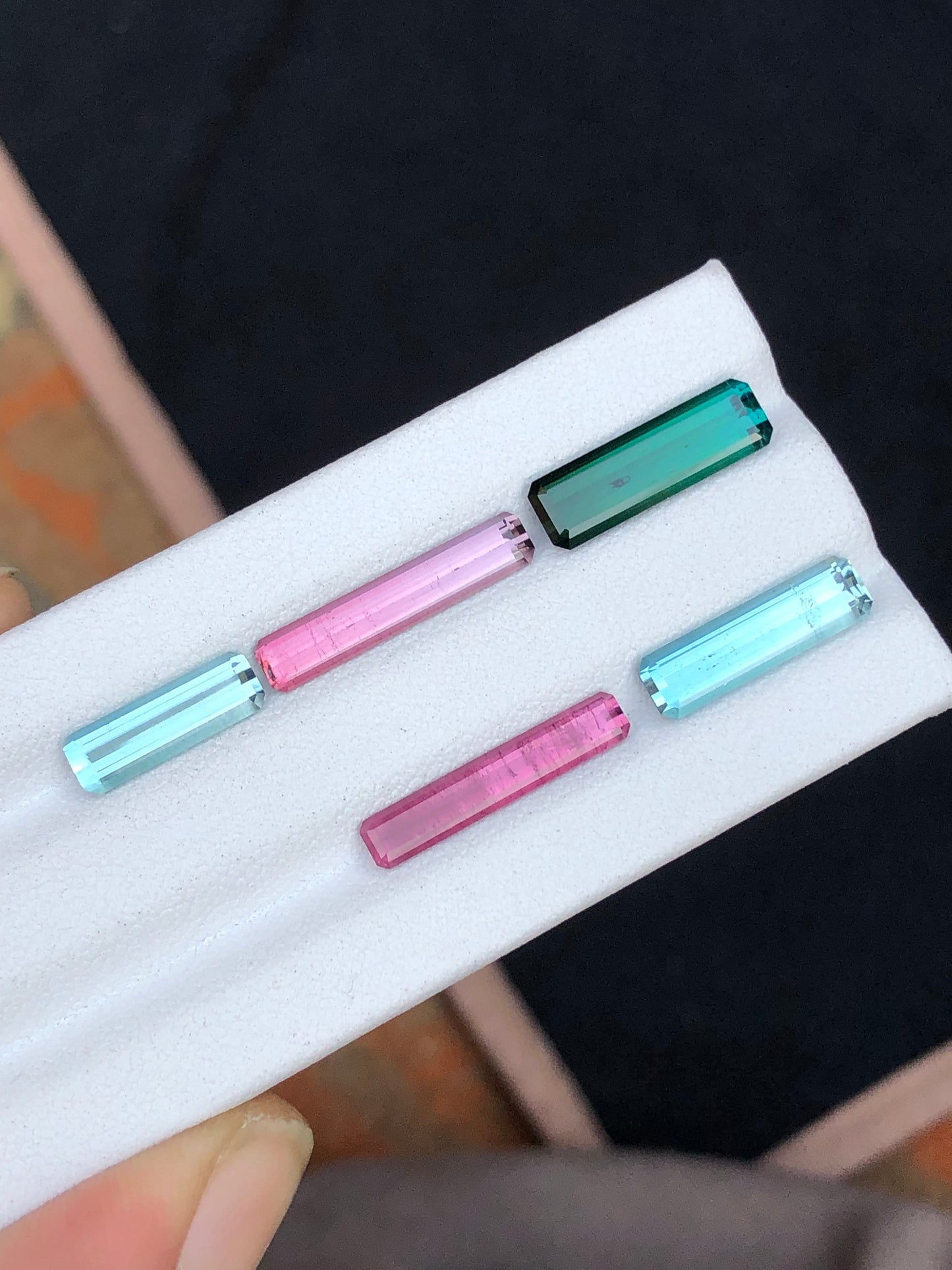 Multi colours faceted tourmalines 10.70 carats