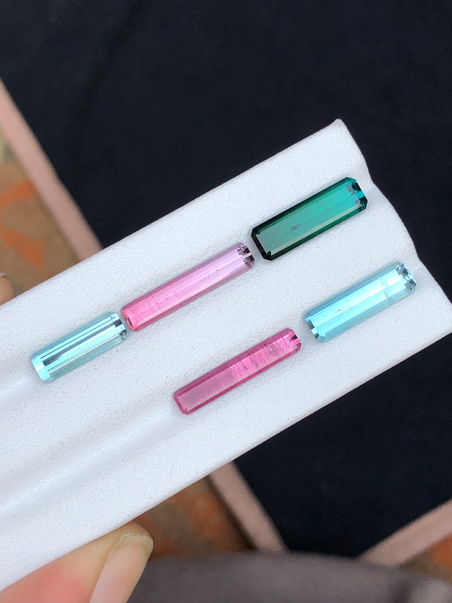 Multi colours faceted tourmalines 10.70 carats