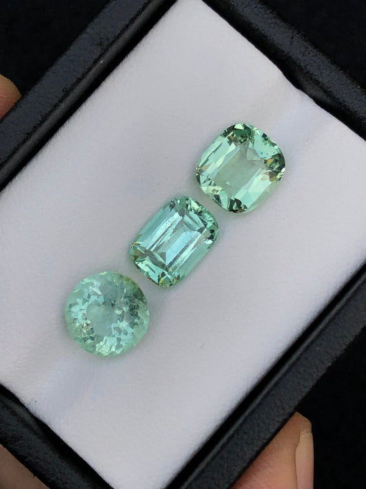 Sea foam tourmalines 6.90 carats