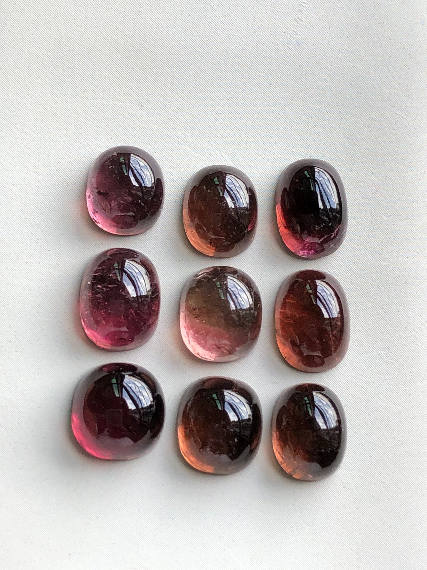 Natural tourmaline cabochons 42.70 carats