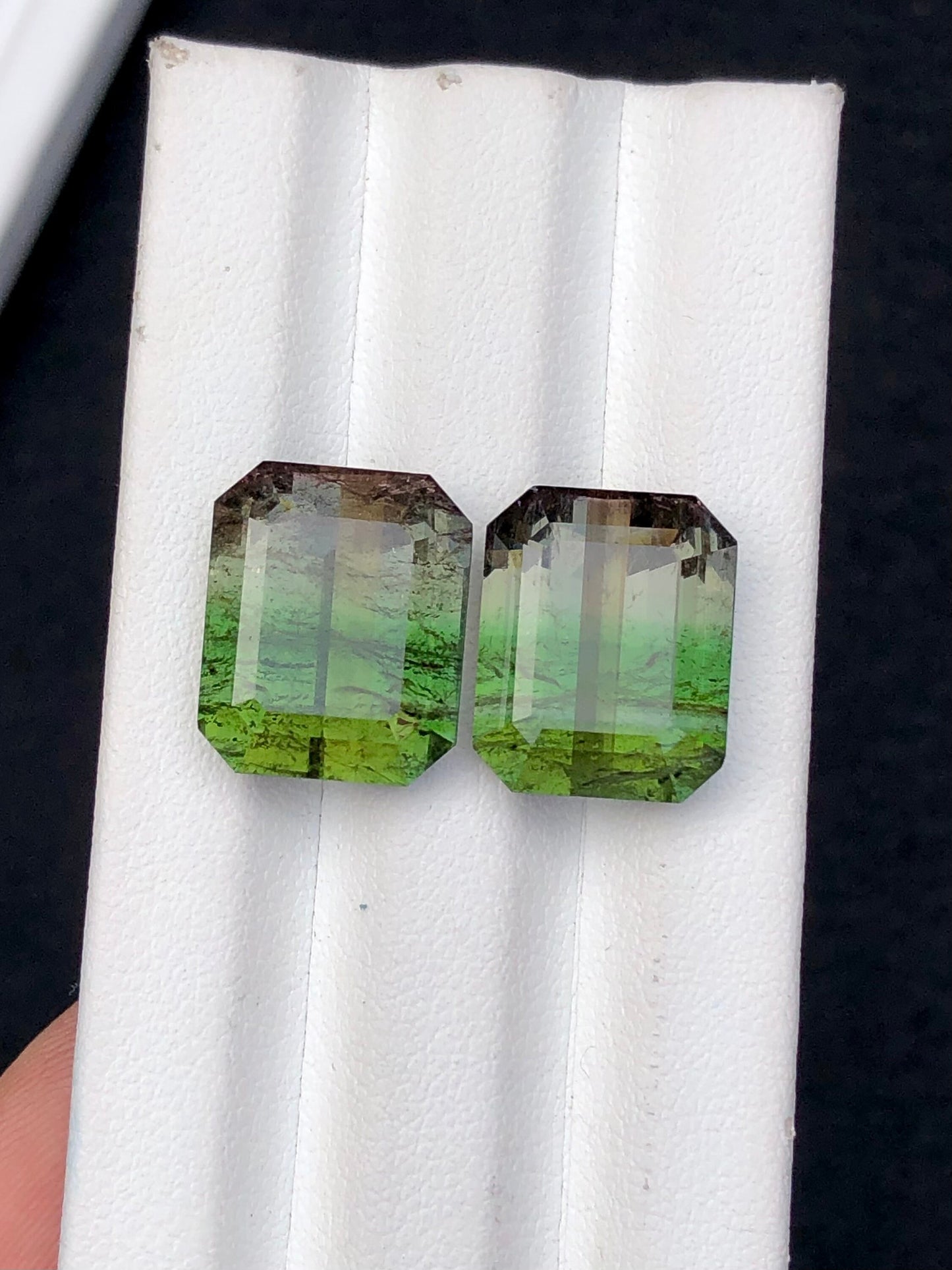 Bi colour tourmaline pair 20.90 carats