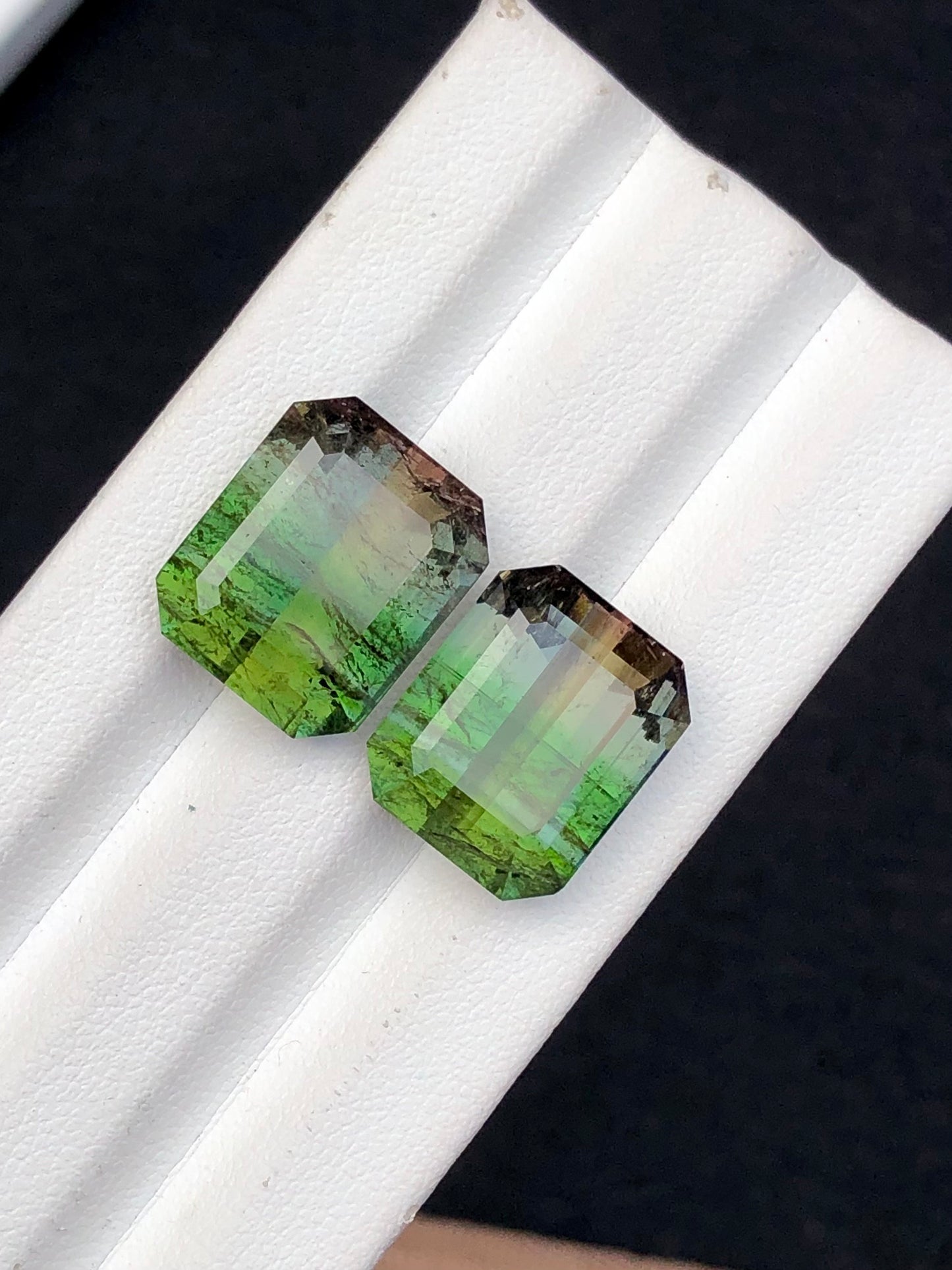 Bi colour tourmaline pair 20.90 carats