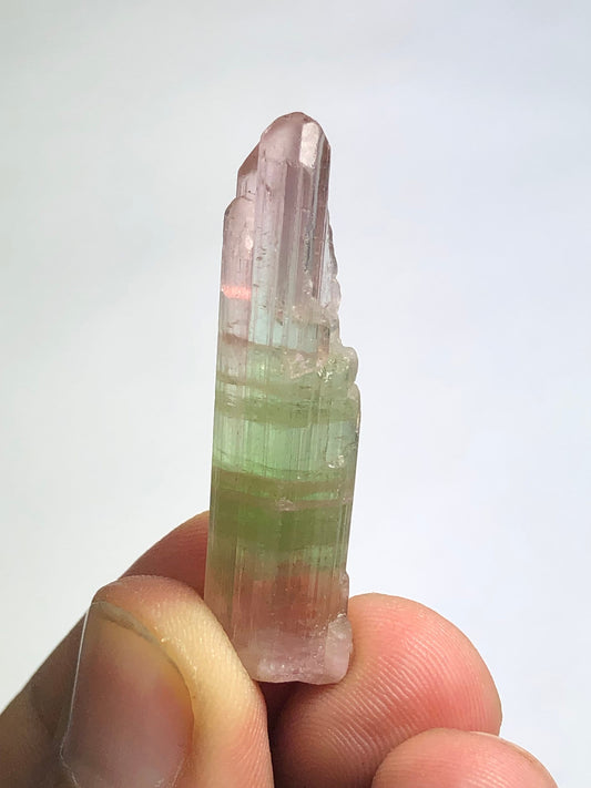 Tri colour tourmaline crystal 6.73 gram