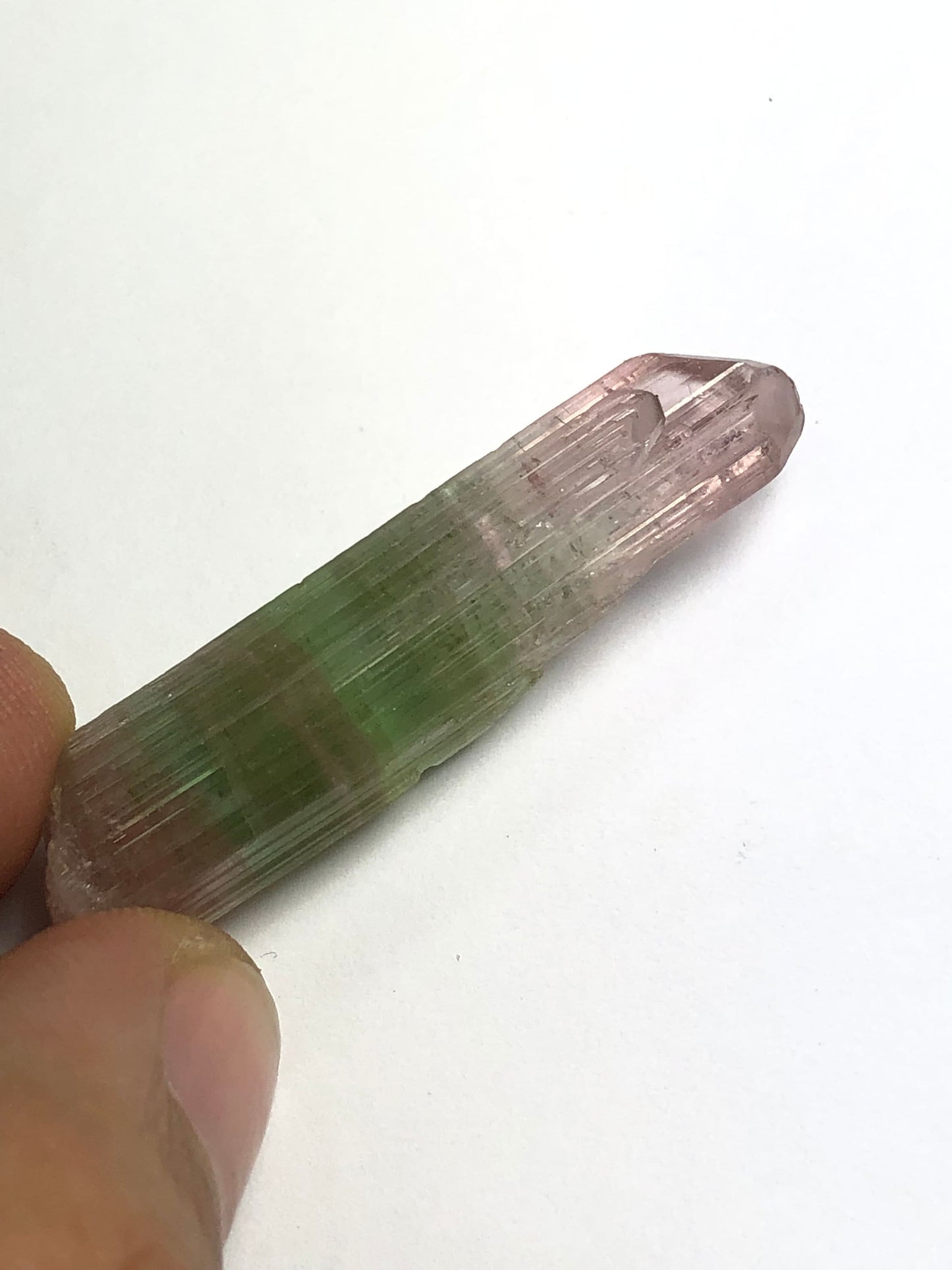 Tri colour tourmaline crystal 6.73 gram