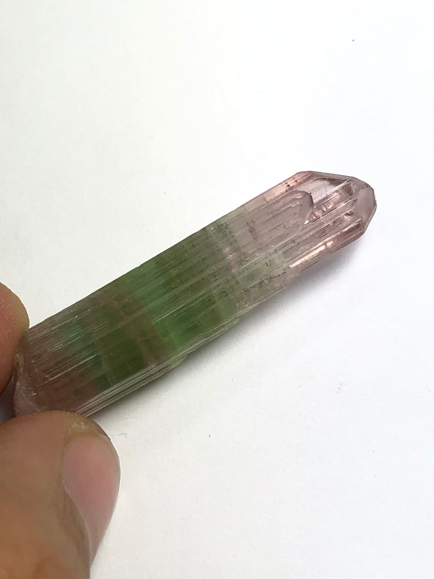 Tri colour tourmaline crystal 6.73 gram