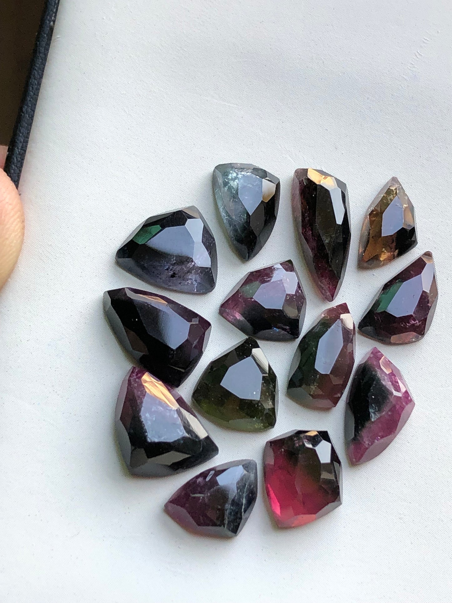 38.55 carats bi colour tourmaline rosecuts flat back natural origin Afghanistan