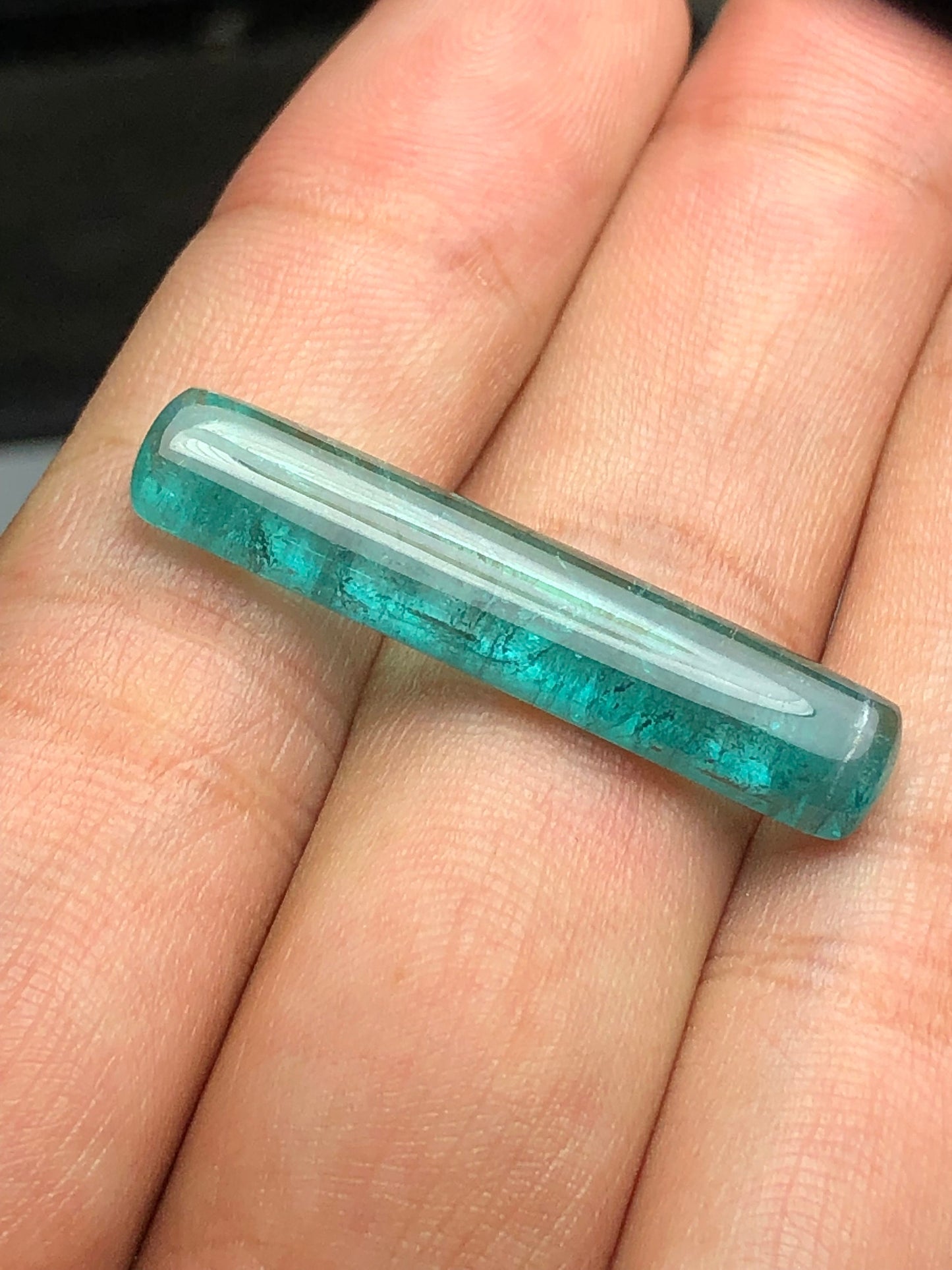 Lagoon blue tourmaline cabochon 10.90 carat