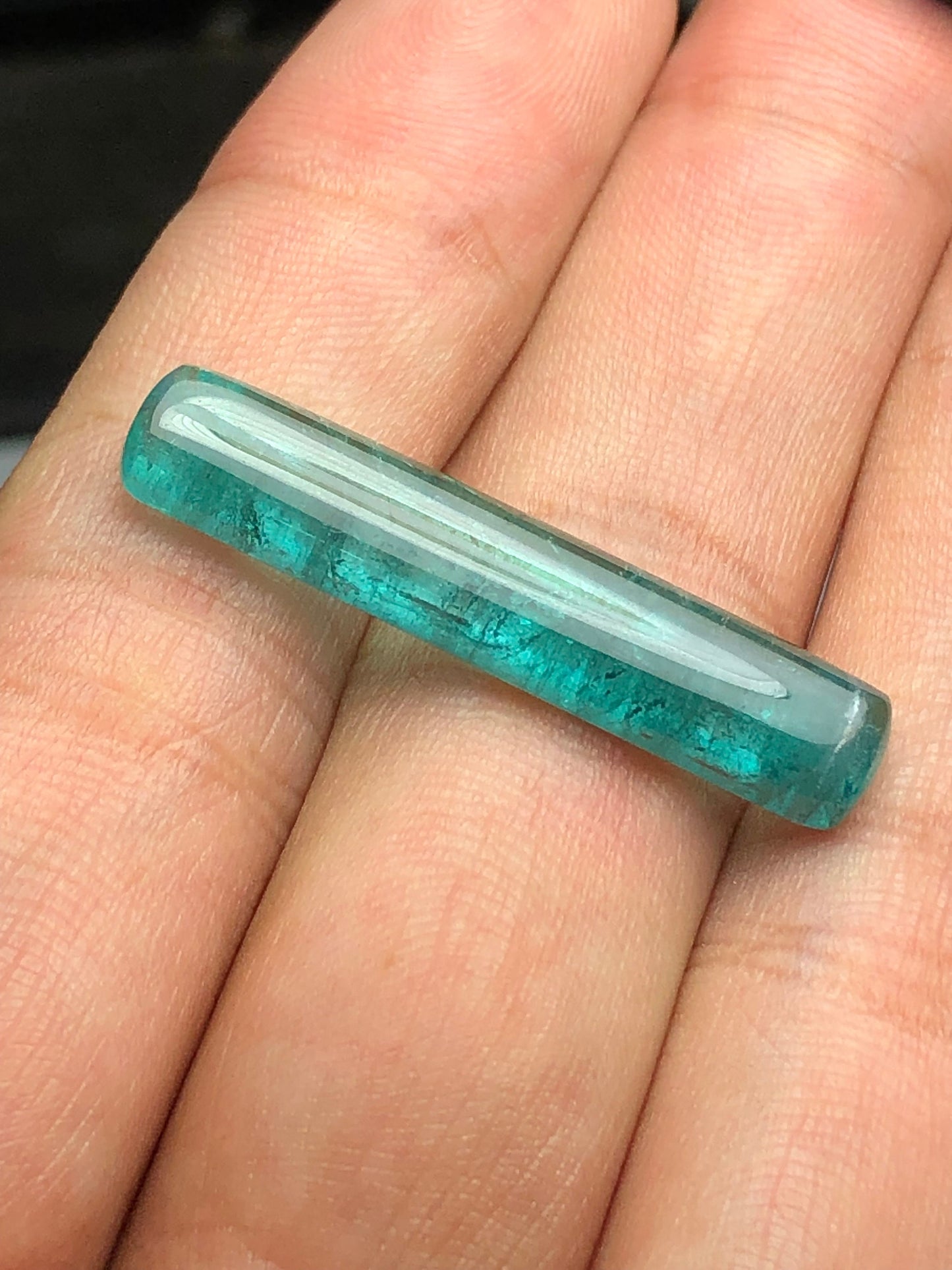 Lagoon blue tourmaline cabochon 10.90 carat