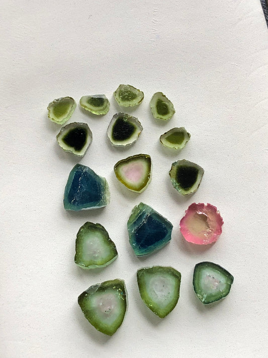 Natural tourmaline slices 17.50 carats