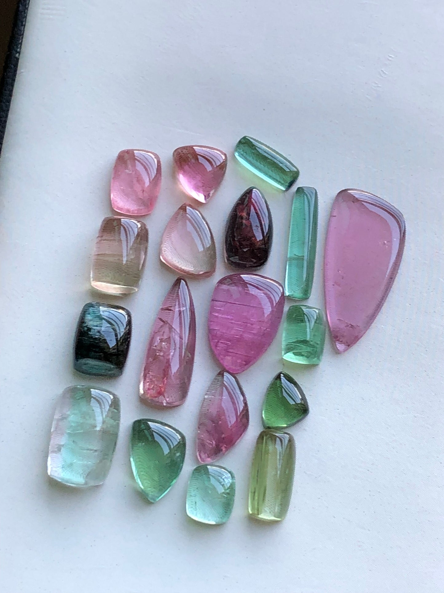 Multi colours tourmaline cabochons lot 30.85 carats