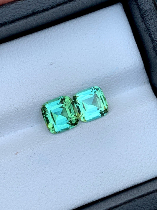 Bluish green tourmalines 2 carats natural