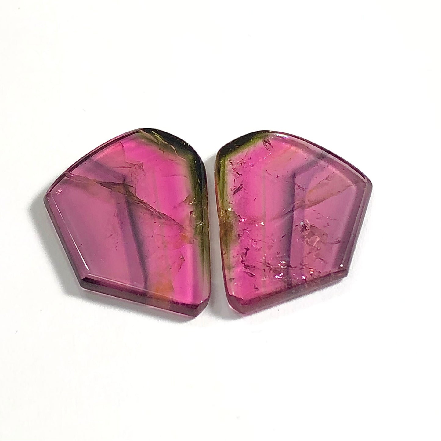 Rainbow tourmaline pair 25 carats