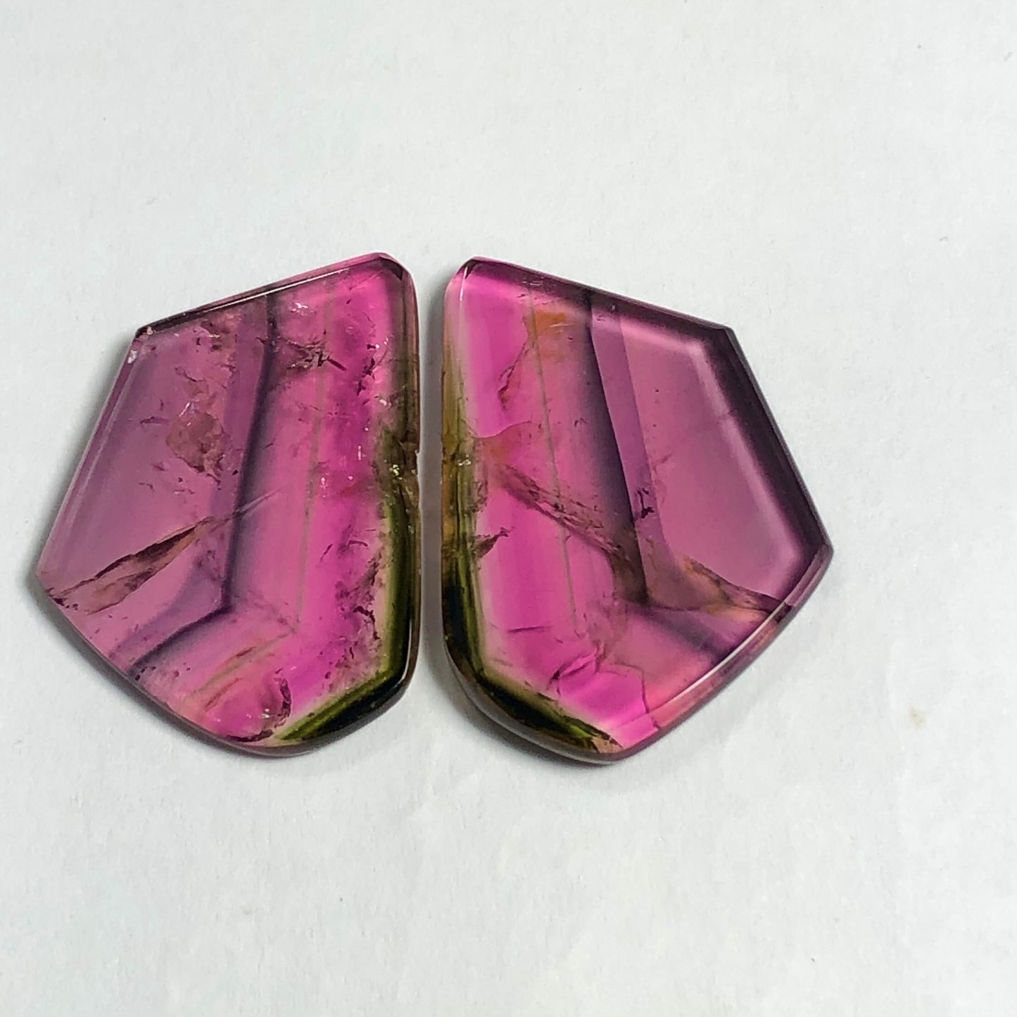 Rainbow tourmaline pair 25 carats