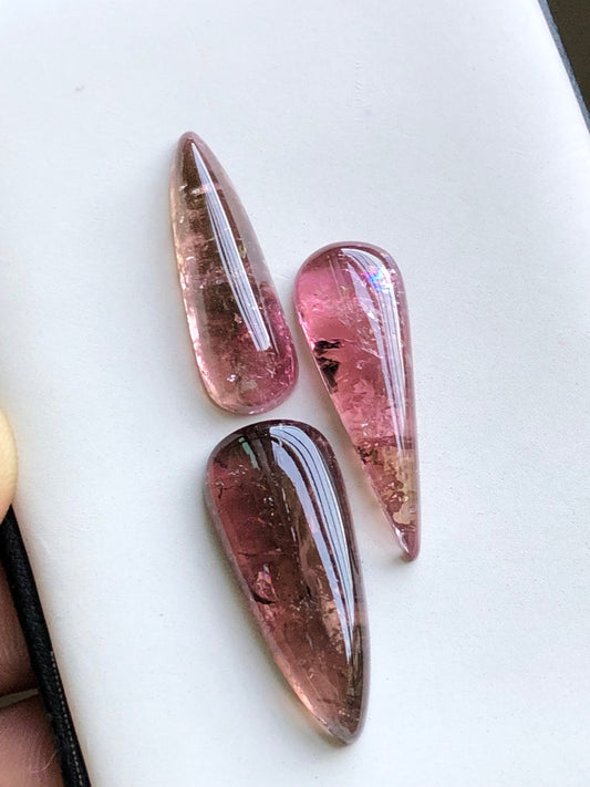 Pink tourmaline cabochons 28 carats origin Afghanistan