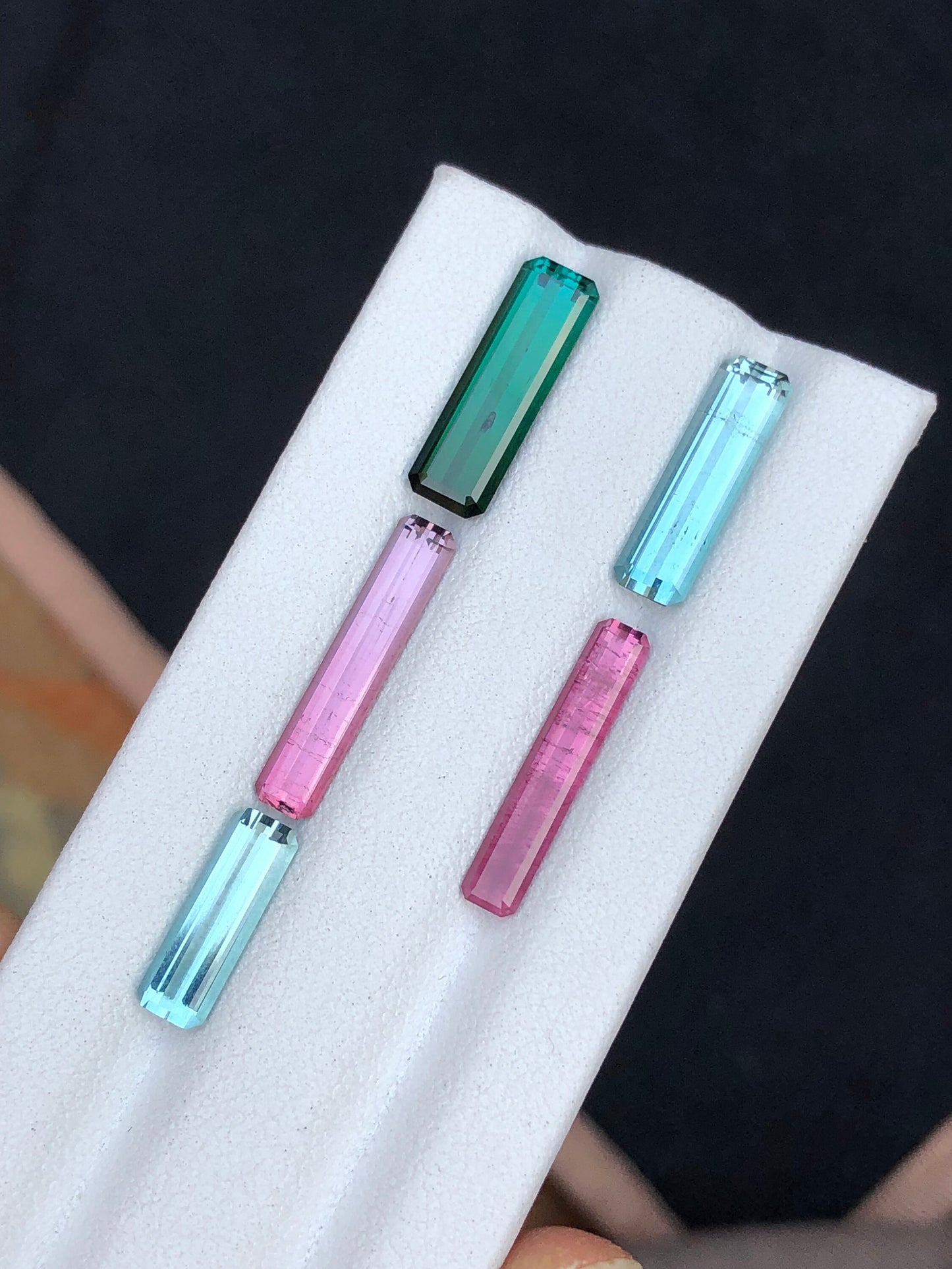 Multi colours faceted tourmalines 10.70 carats