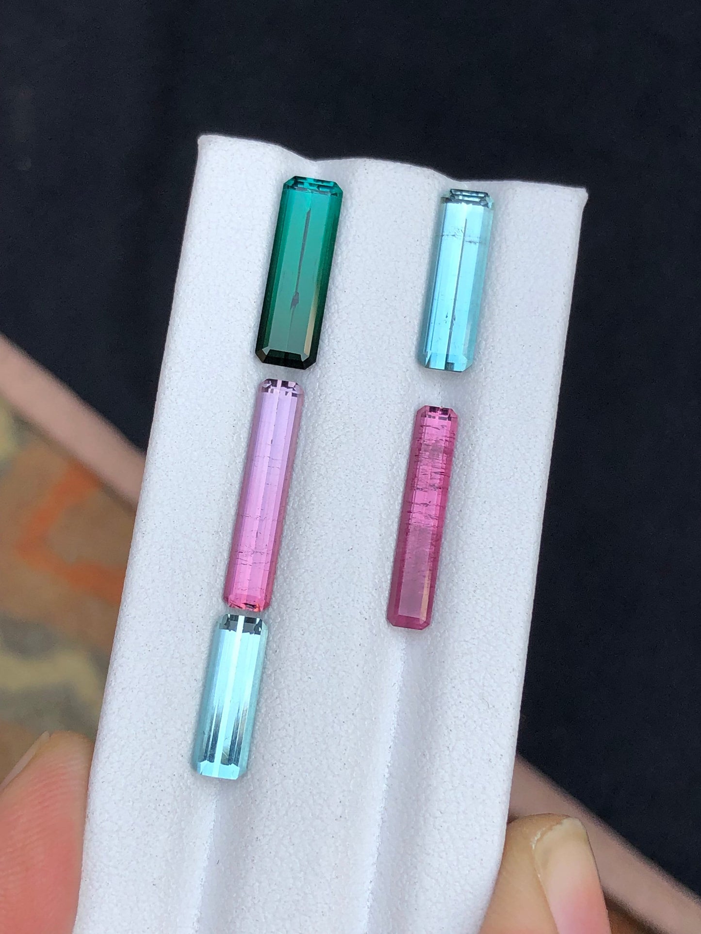 Multi colours faceted tourmalines 10.70 carats