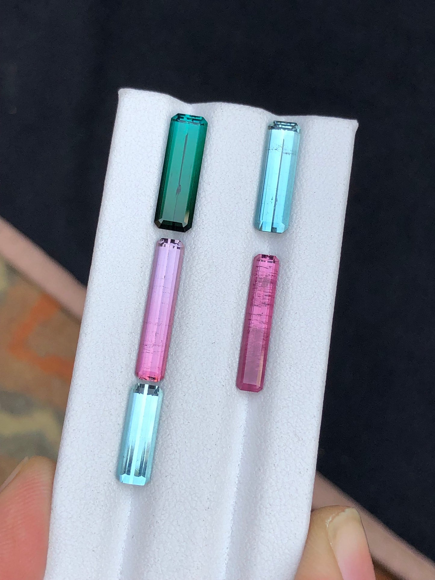 Multi colours faceted tourmalines 10.70 carats