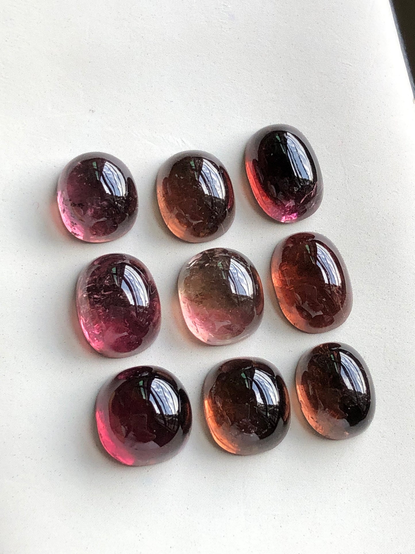 Natural tourmaline cabochons 42.70 carats