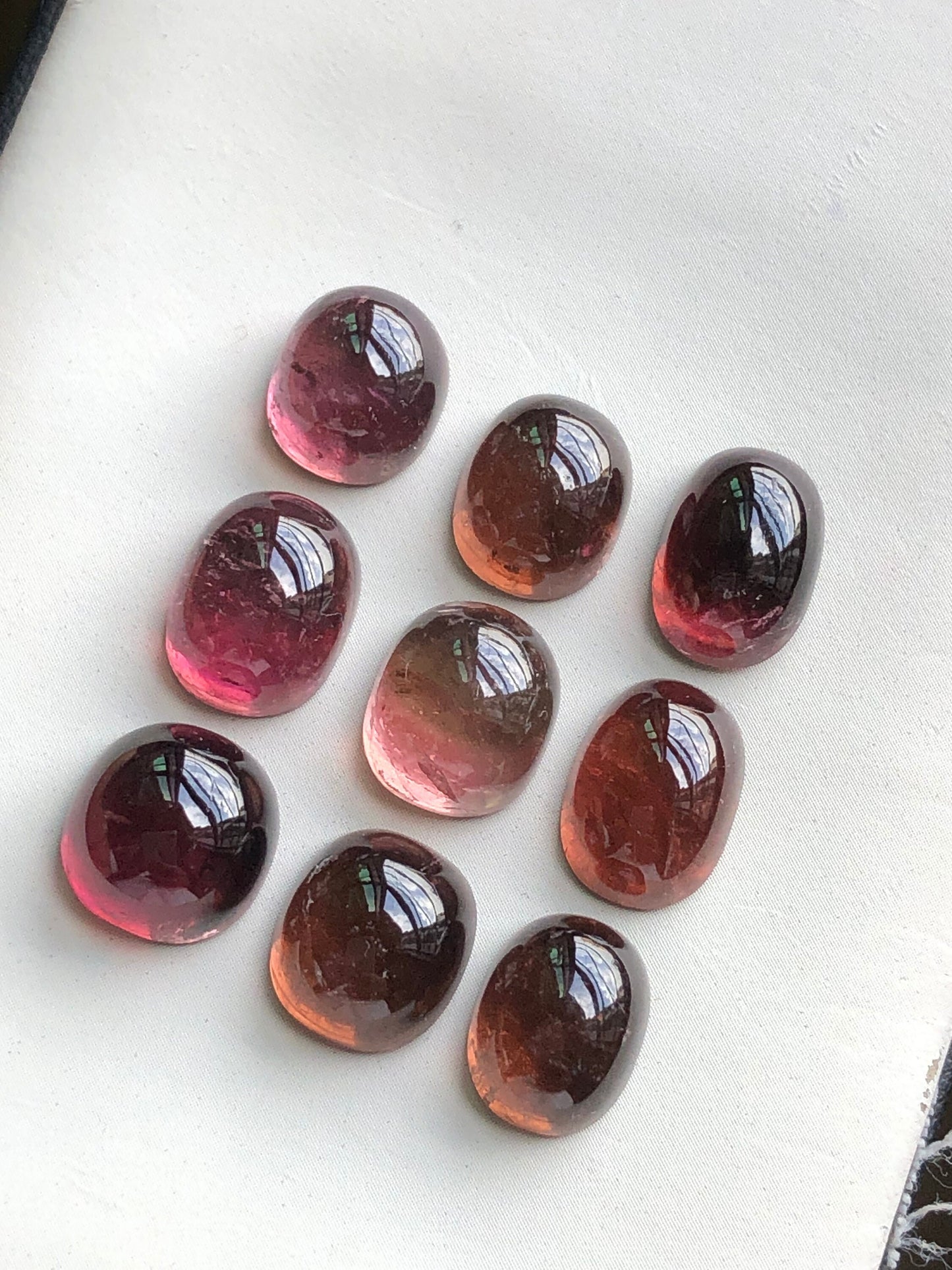 Natural tourmaline cabochons 42.70 carats