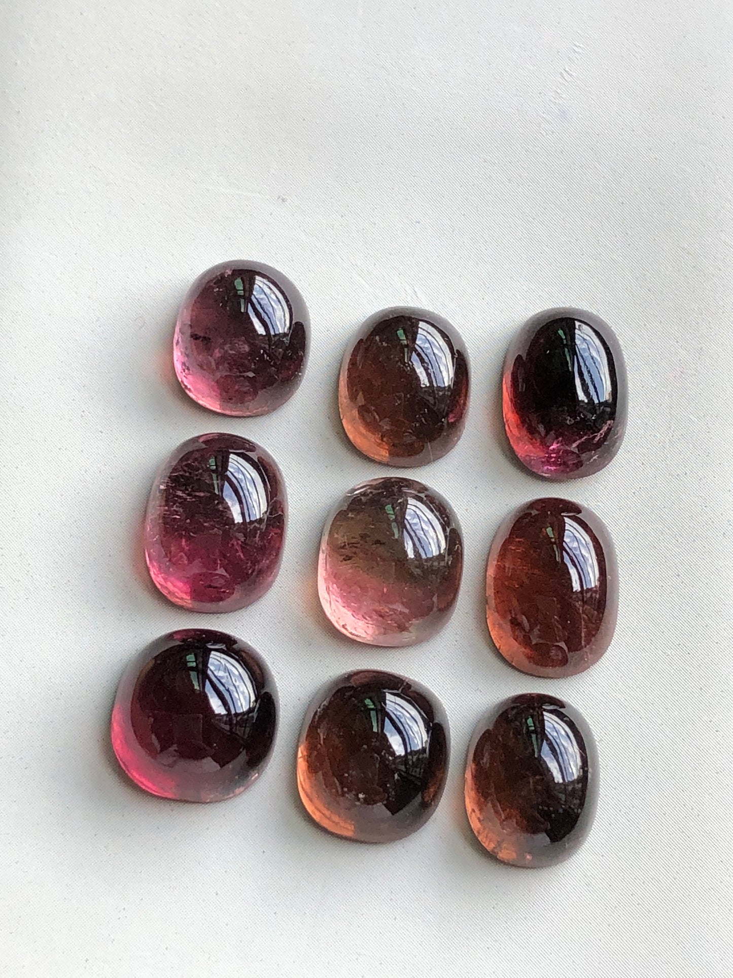 Natural tourmaline cabochons 42.70 carats