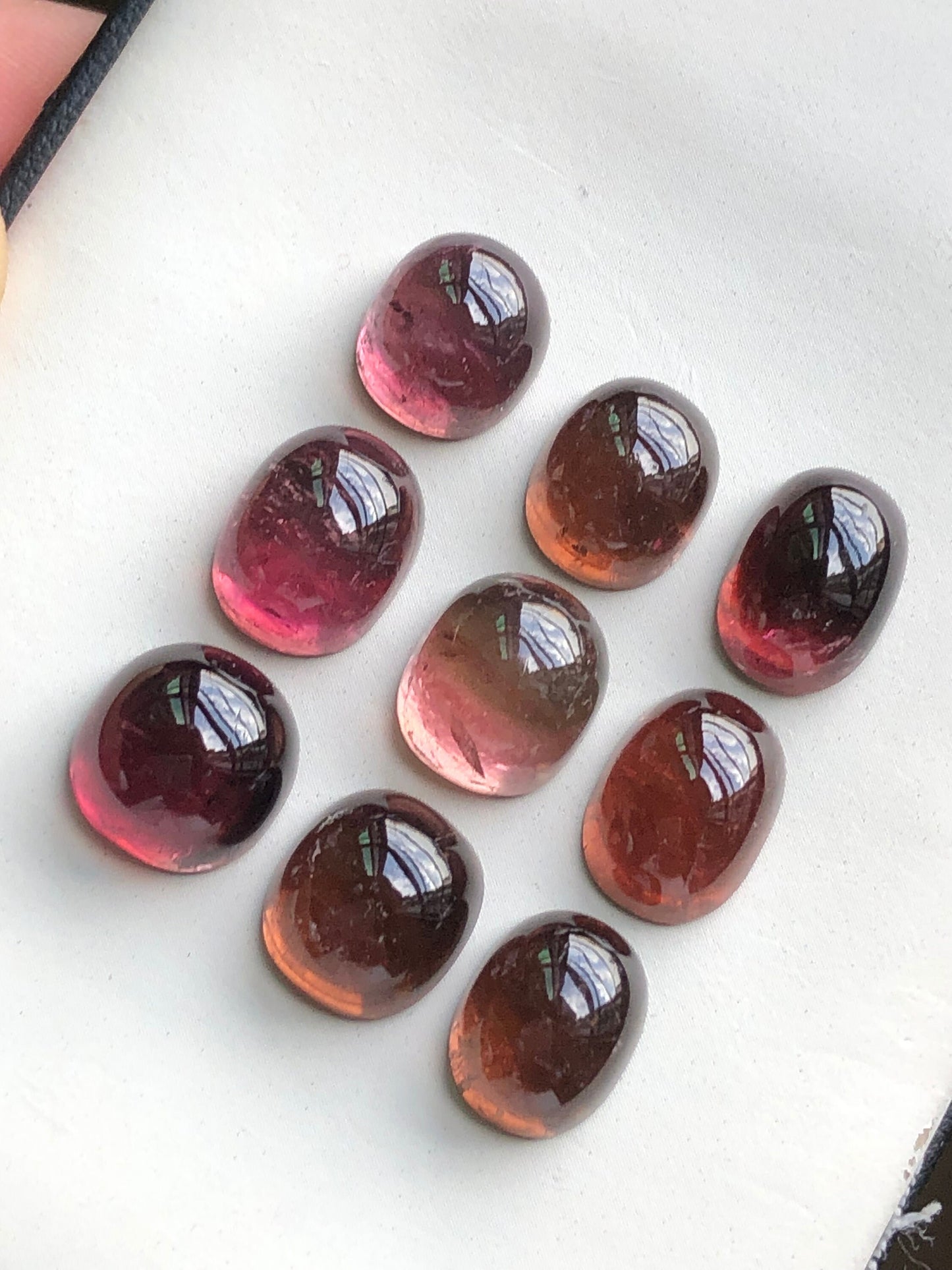 Natural tourmaline cabochons 42.70 carats