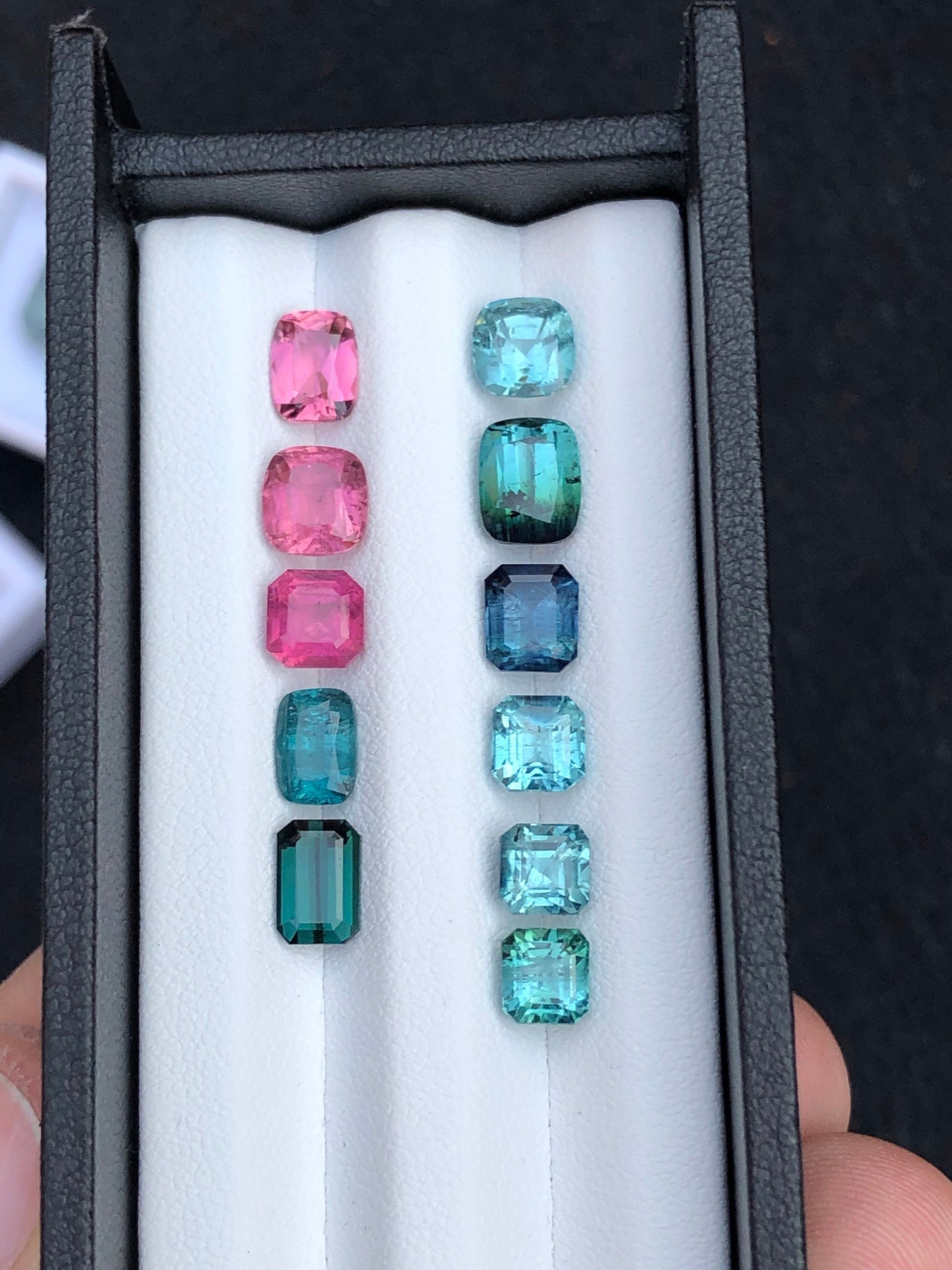 Pink and blue tourmaline lot 13 carats