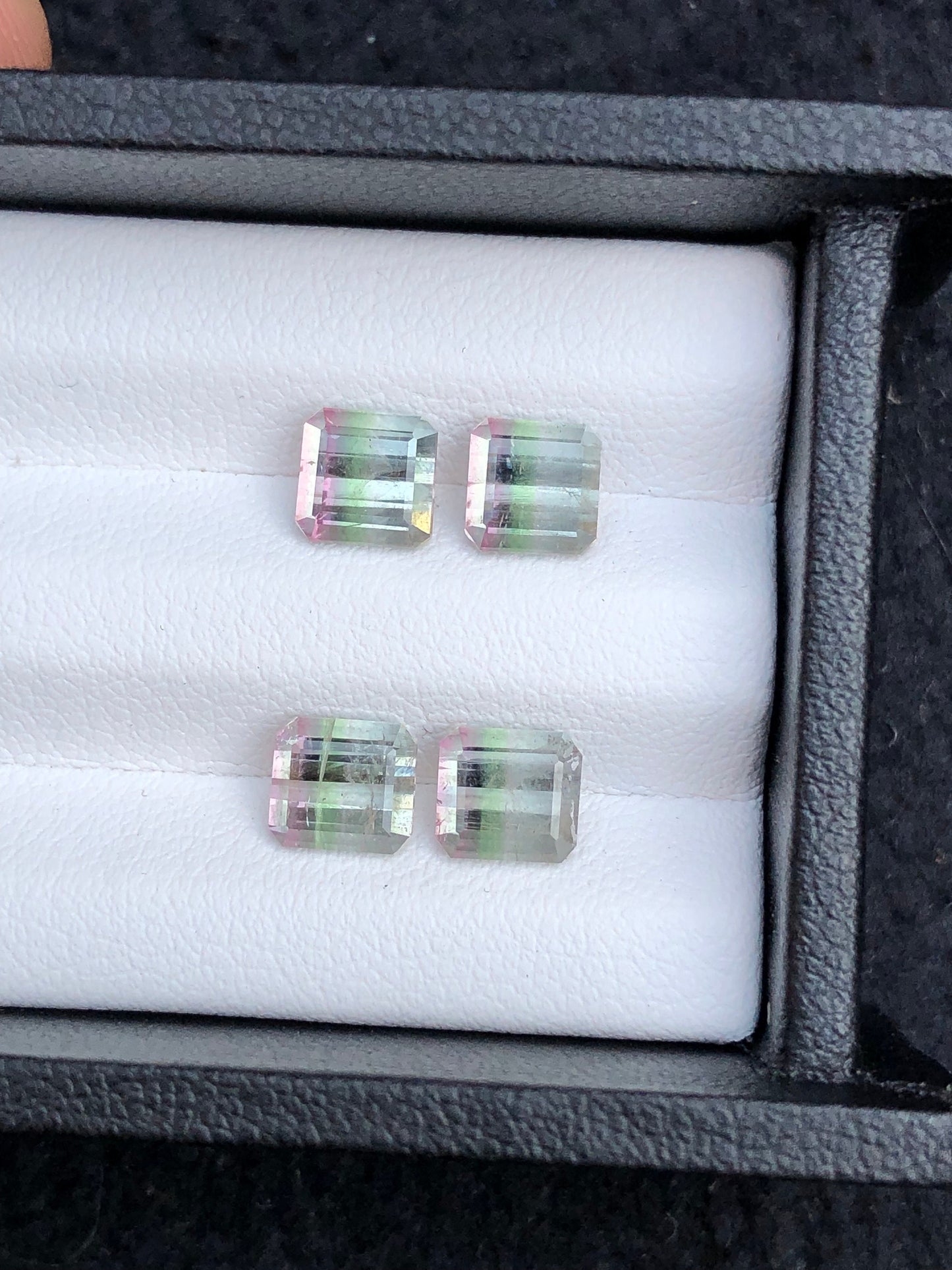 Bi colour tourmaline pairs 4.90 carats