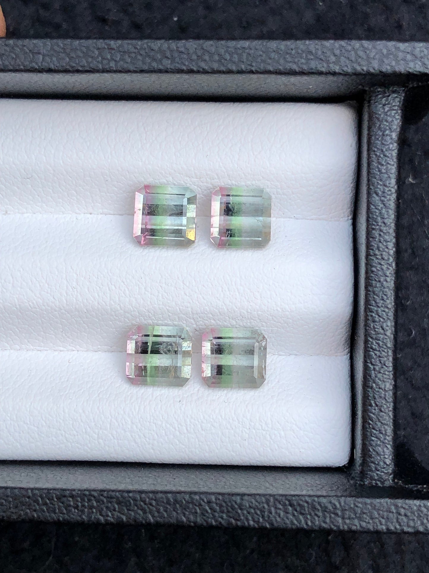 Bi colour tourmaline pairs 4.90 carats