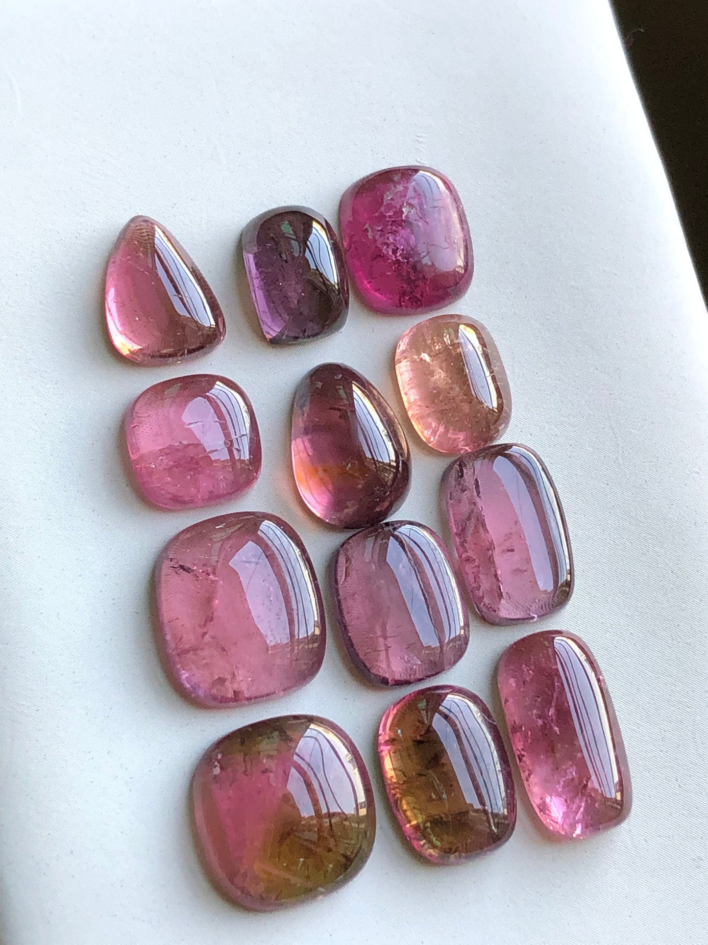 Pink tourmaline cabochons lot 45.60 carats