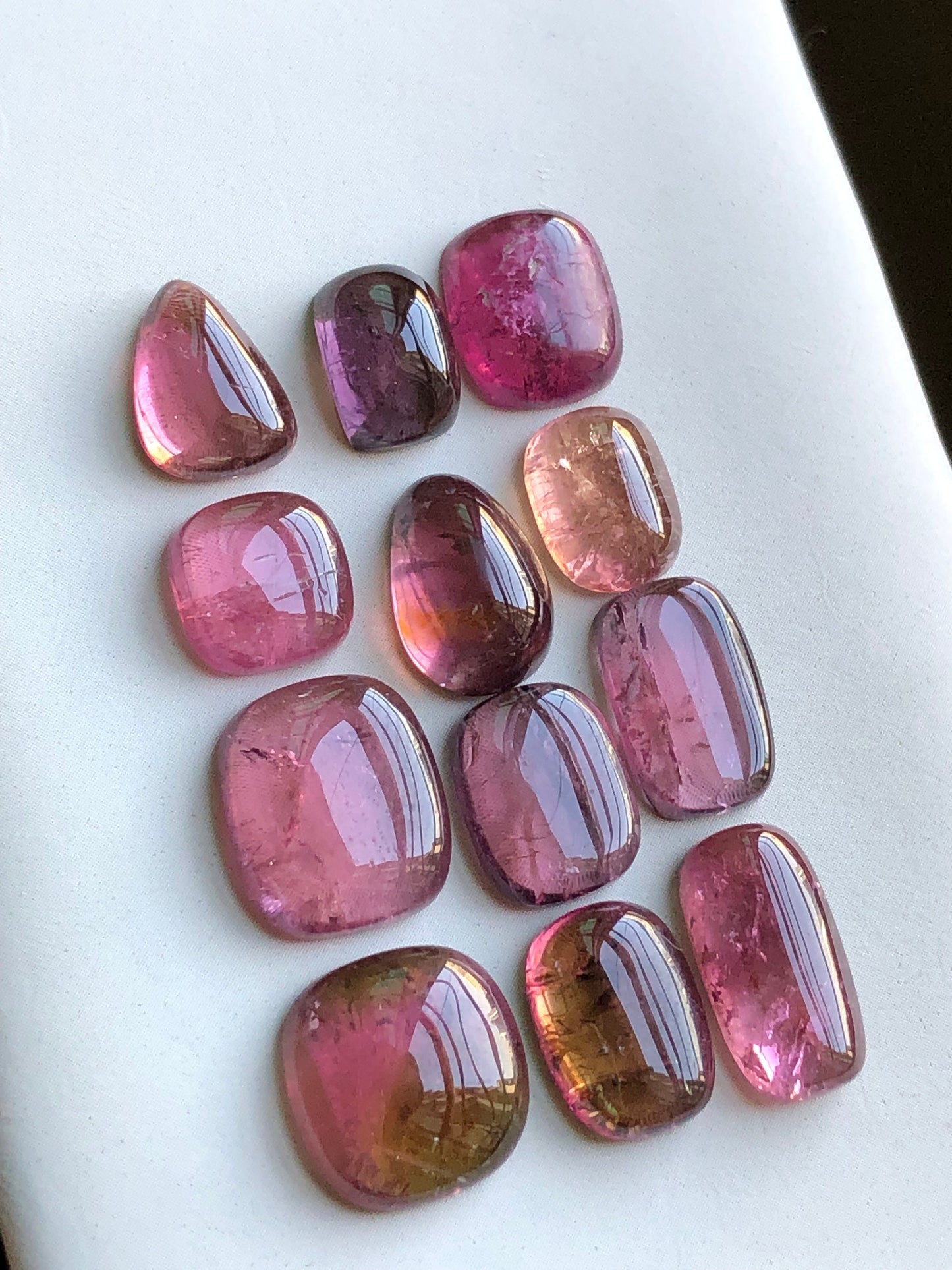 Pink tourmaline cabochons lot 45.60 carats