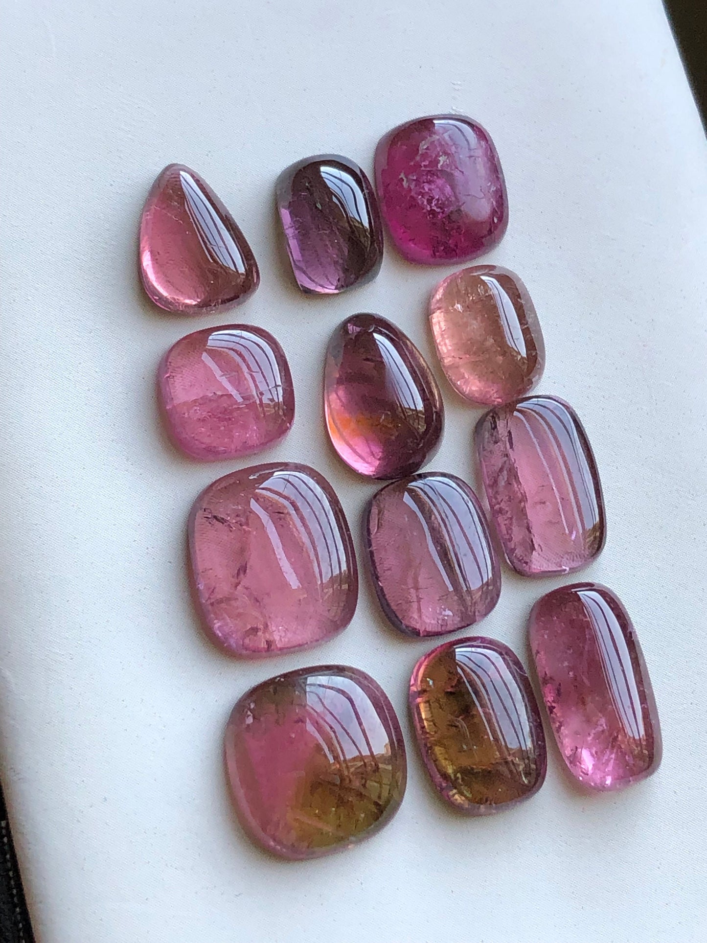 Pink tourmaline cabochons lot 45.60 carats