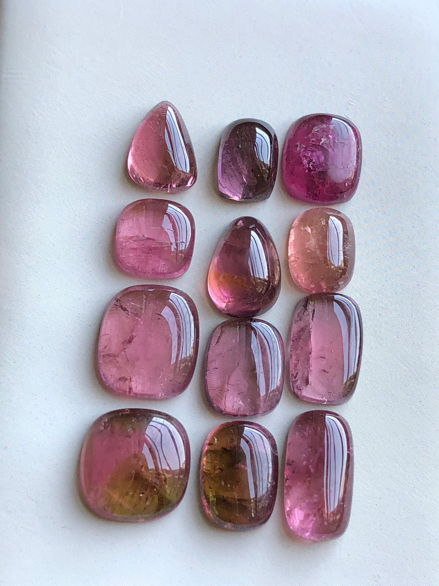 Pink tourmaline cabochons lot 45.60 carats