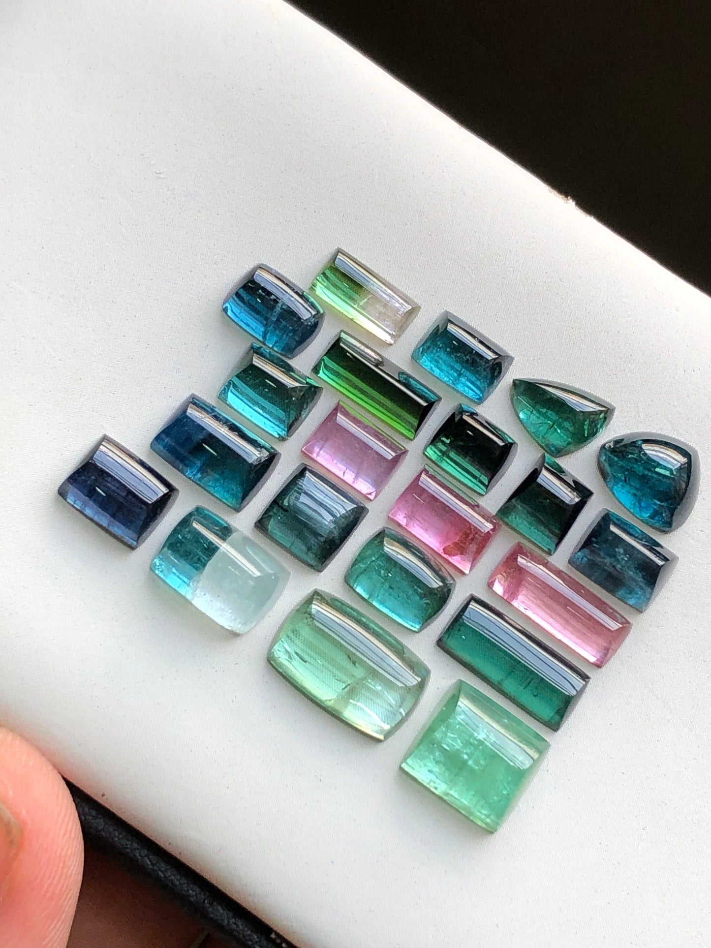 Multi colour tourmaline cabochons lot 34.60 carats