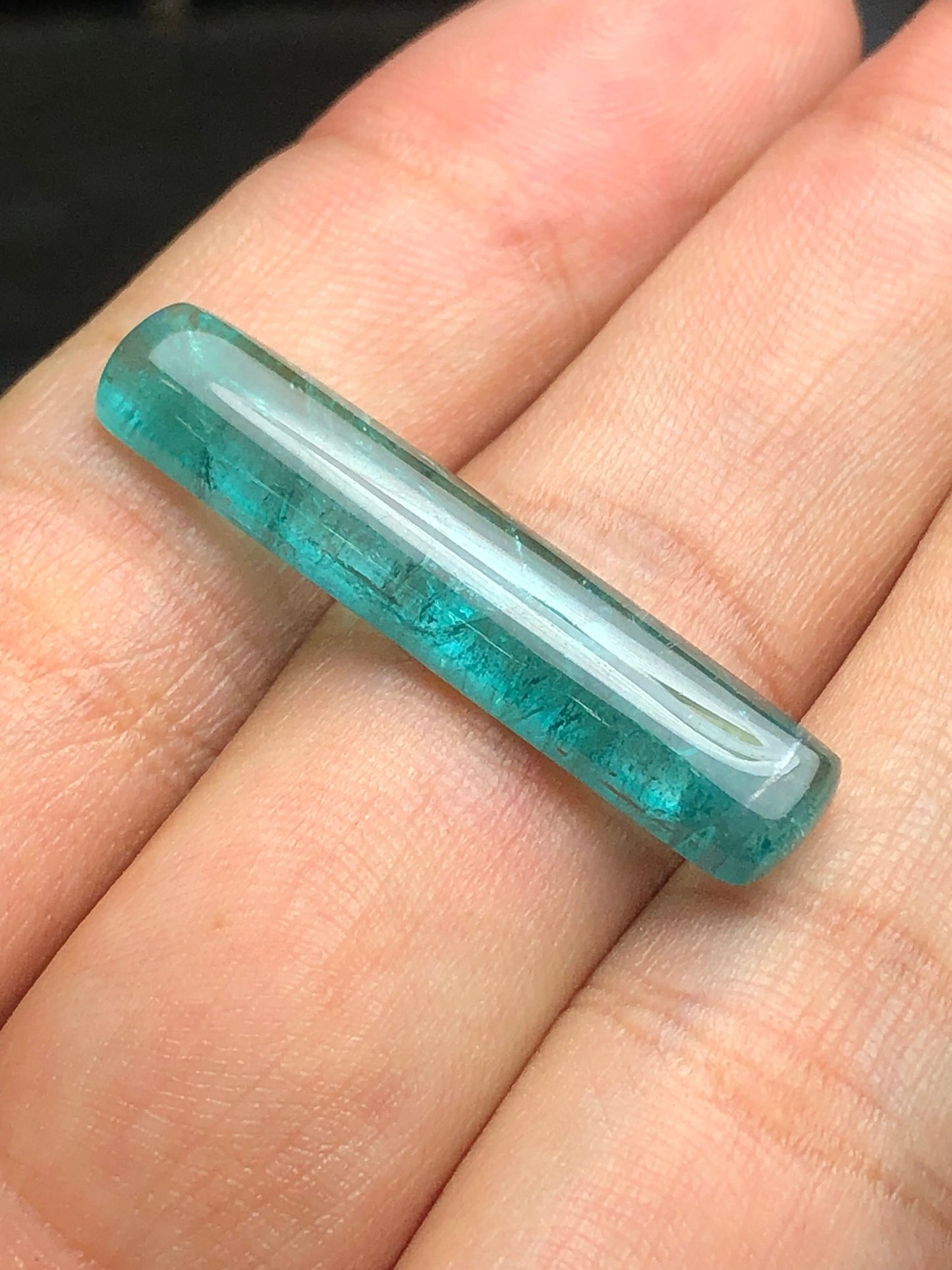 Lagoon blue tourmaline cabochon 10.90 carat