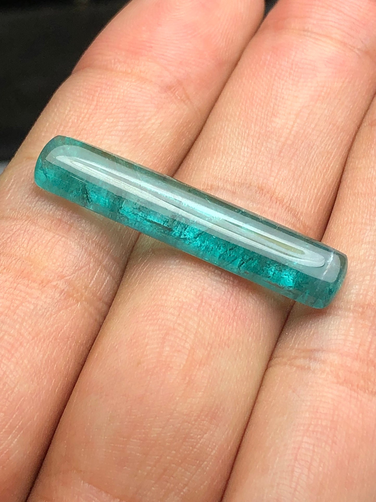 Lagoon blue tourmaline cabochon 10.90 carat