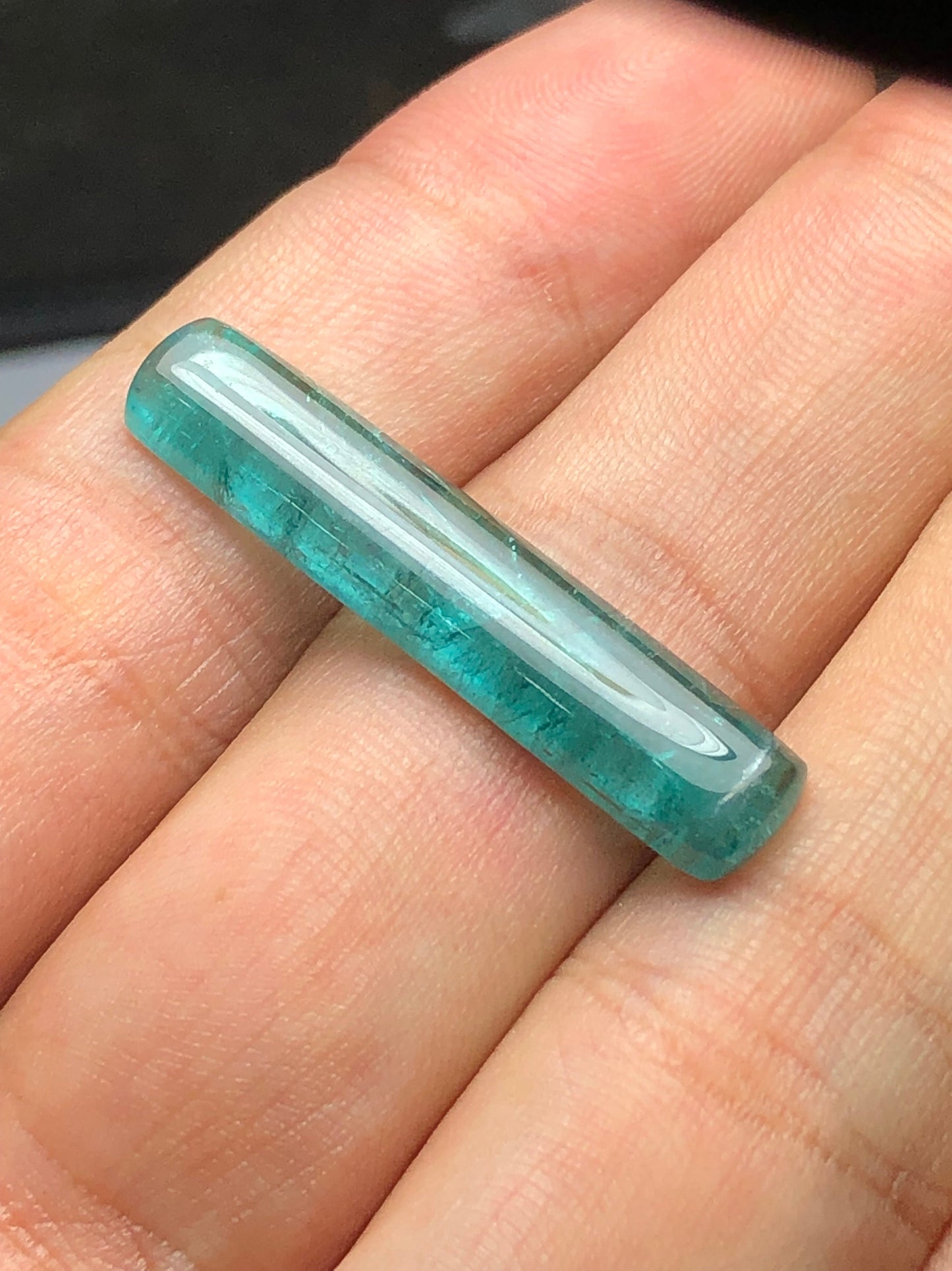 Lagoon blue tourmaline cabochon 10.90 carat