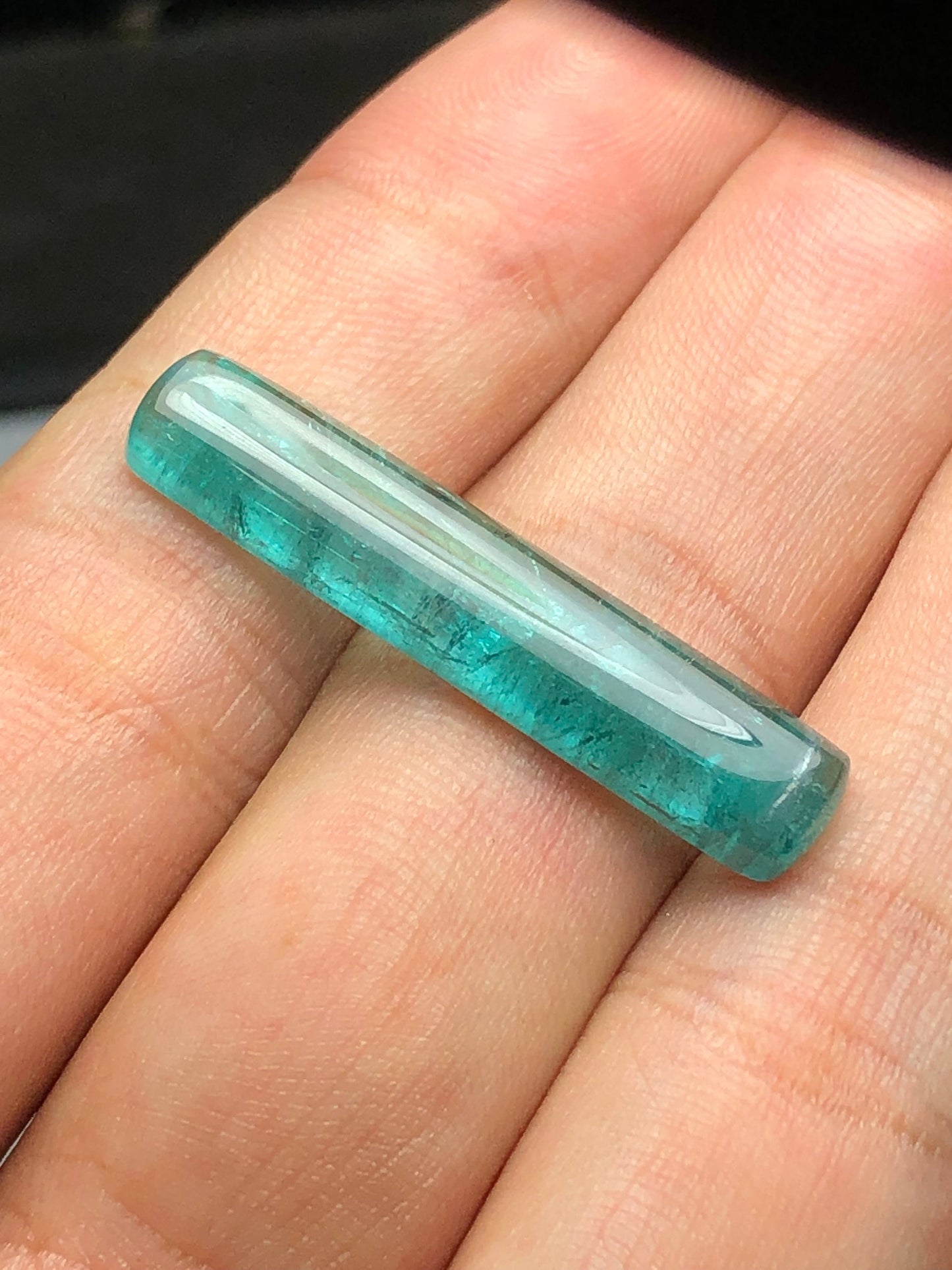 Lagoon blue tourmaline cabochon 10.90 carat