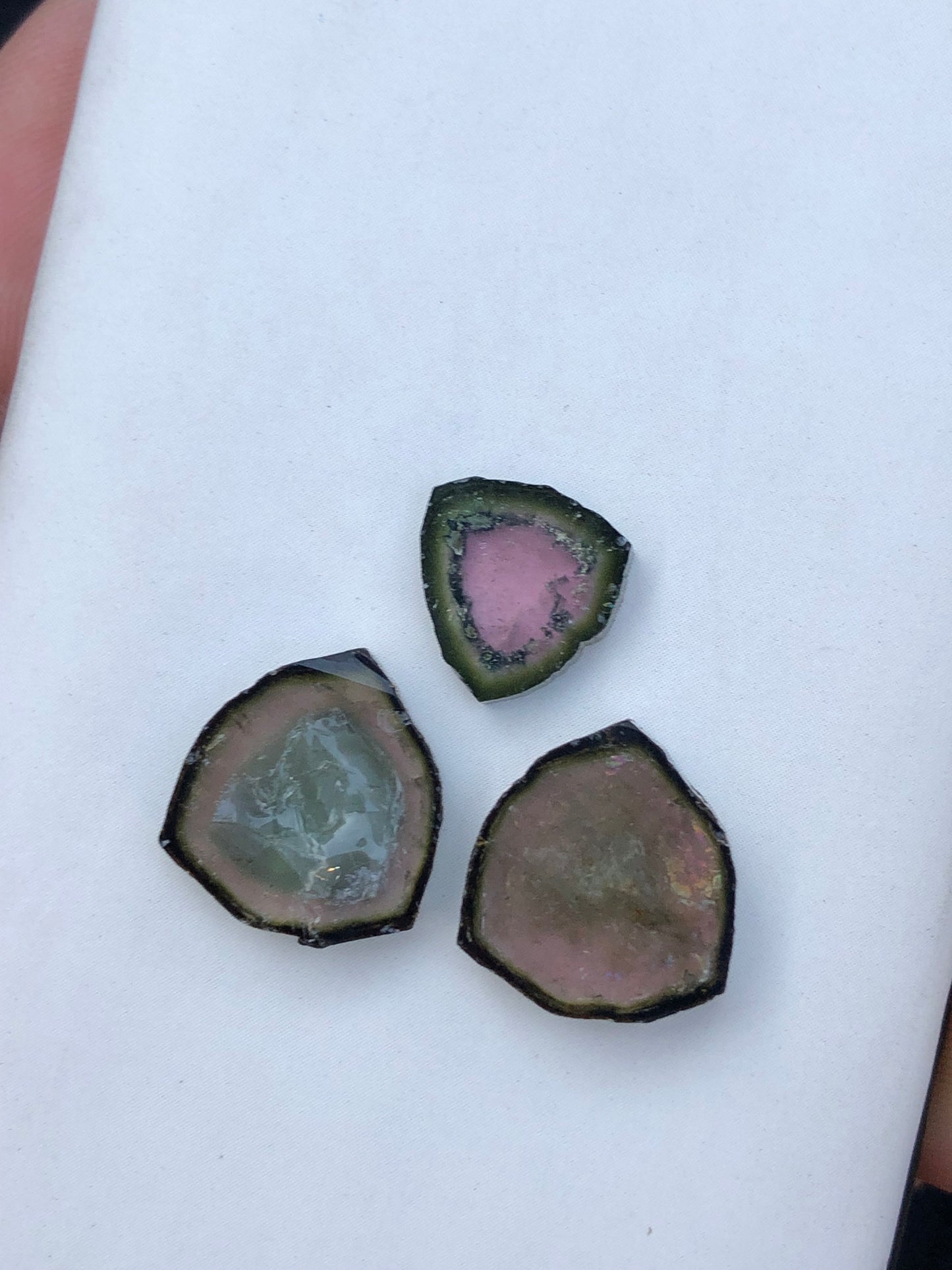 Natural tourmaline slices pairs set 15.40 carats