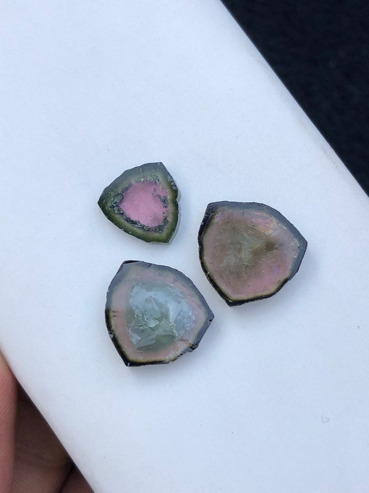 Natural tourmaline slices pairs set 15.40 carats