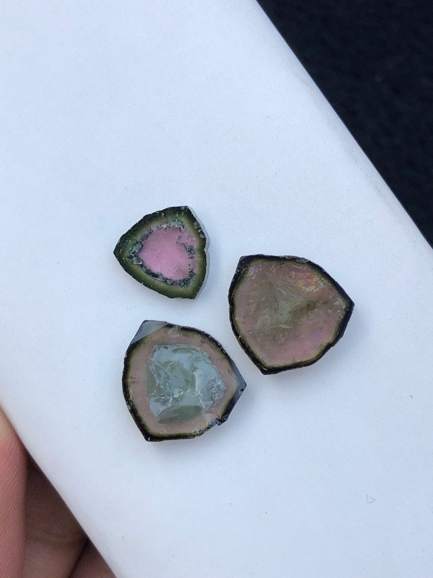 Natural tourmaline slices pairs set 15.40 carats