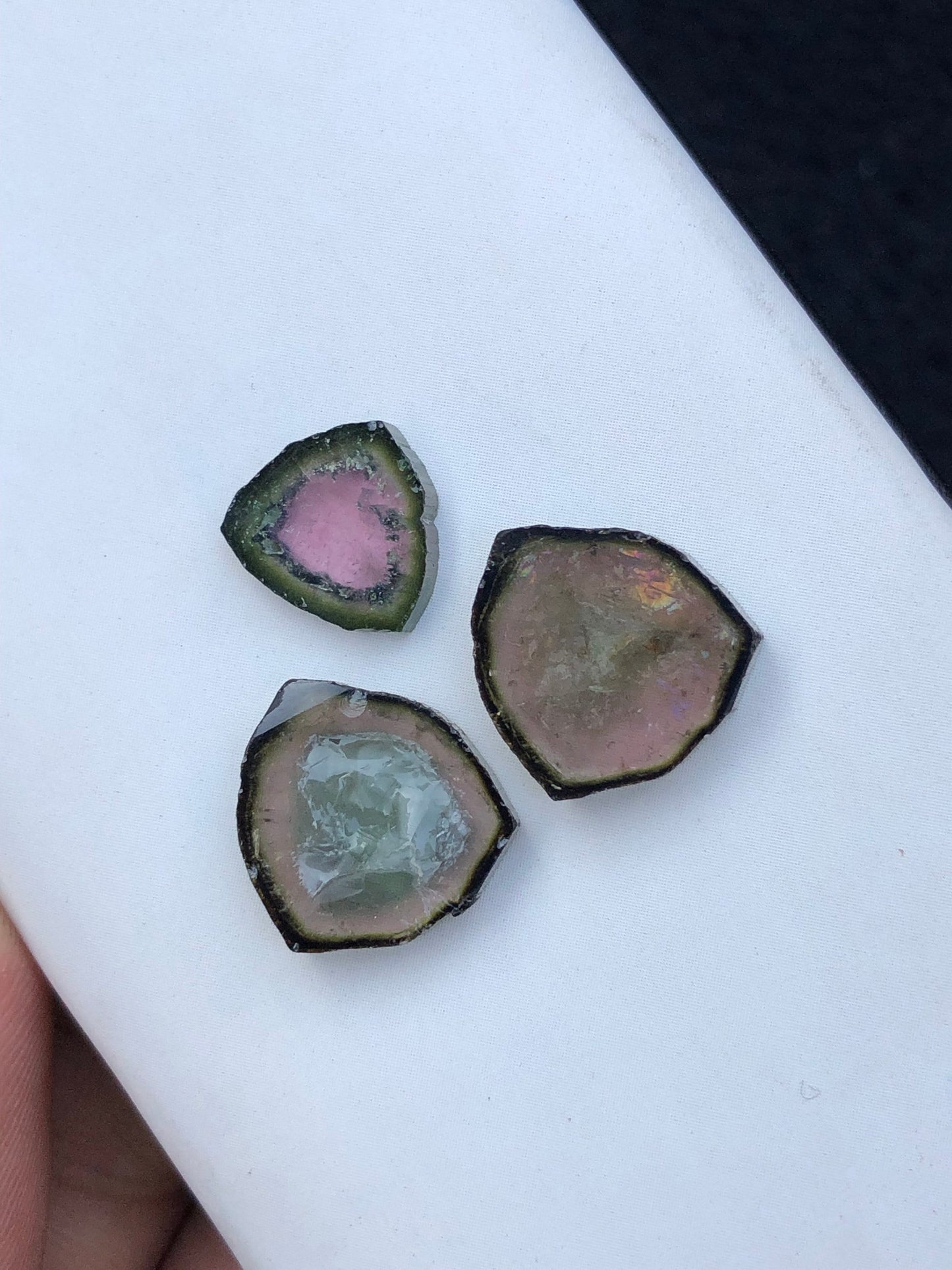 Natural tourmaline slices pairs set 15.40 carats