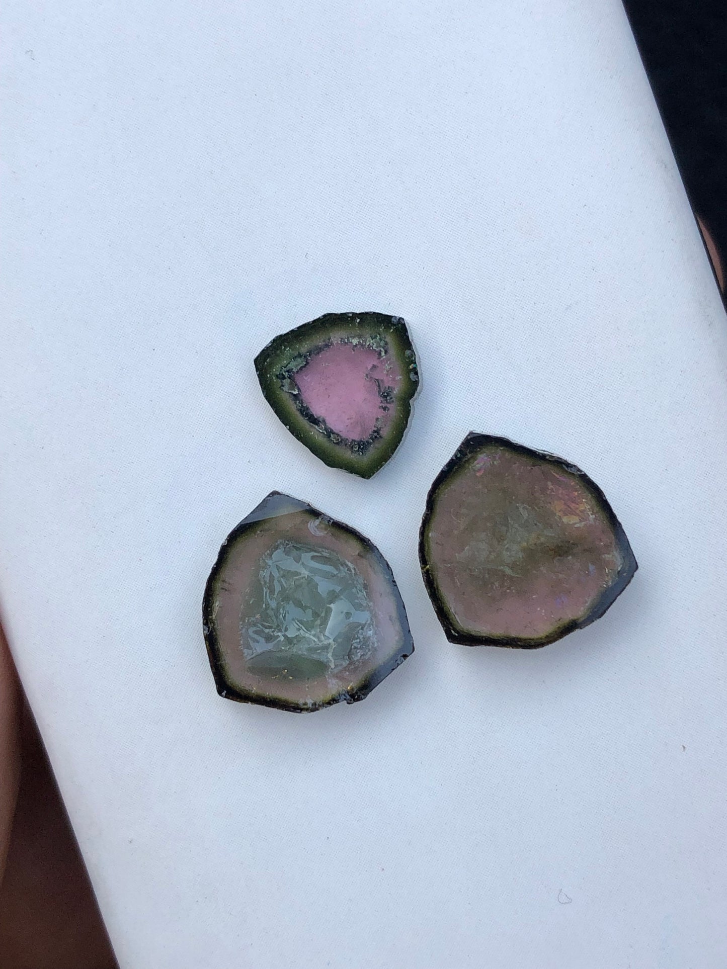 Natural tourmaline slices pairs set 15.40 carats