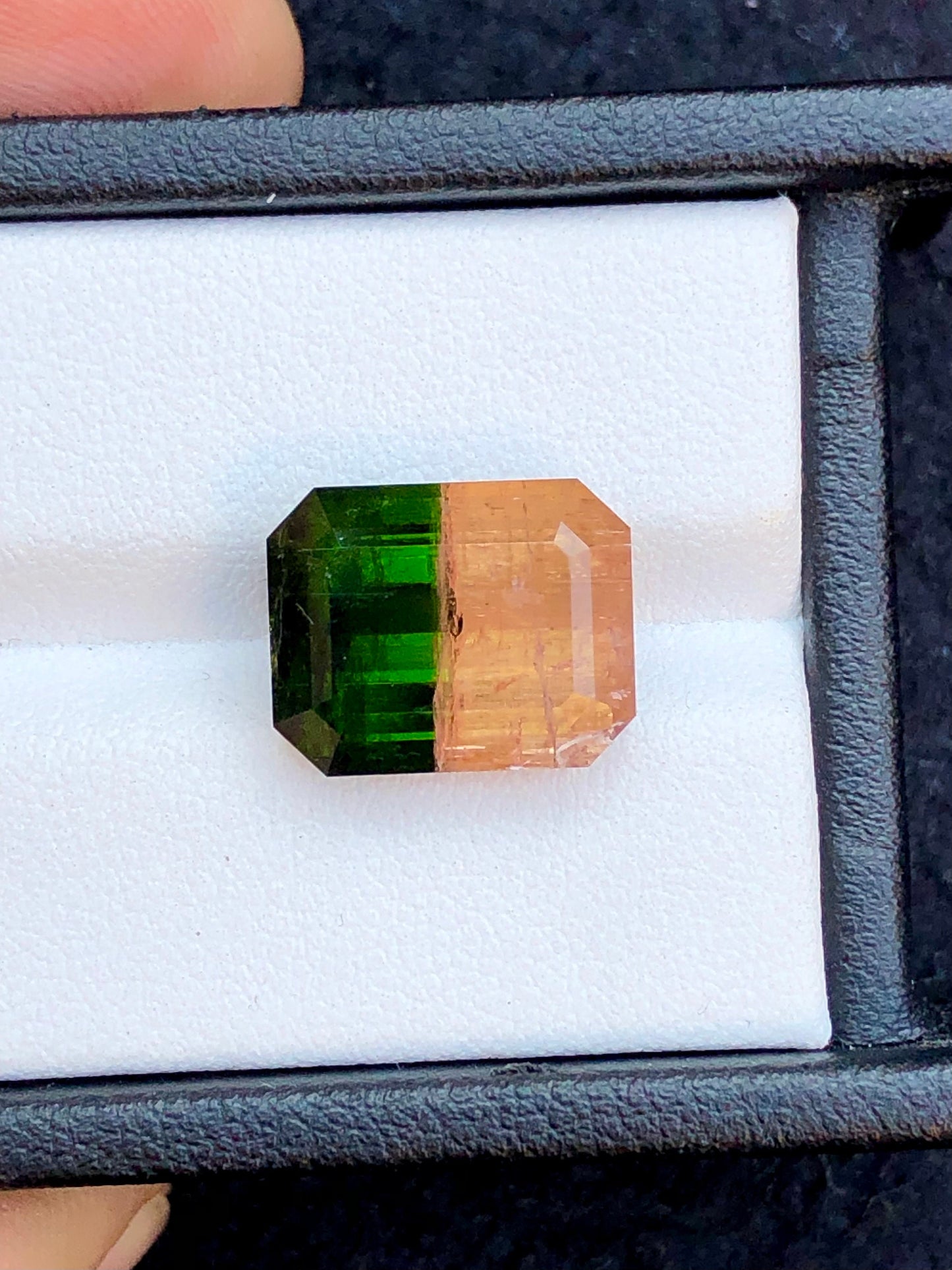 Unique bi colour tourmaline 9.80 carat