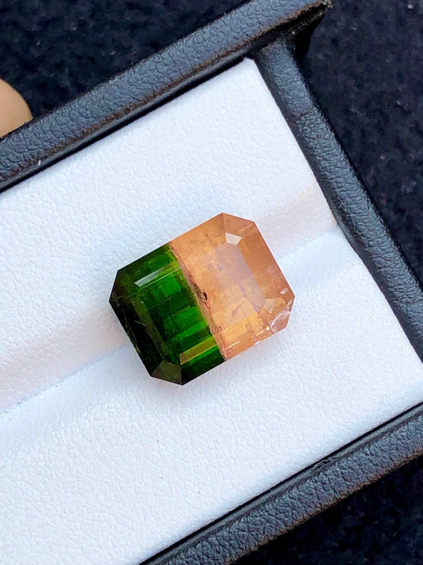 Unique bi colour tourmaline 9.80 carat