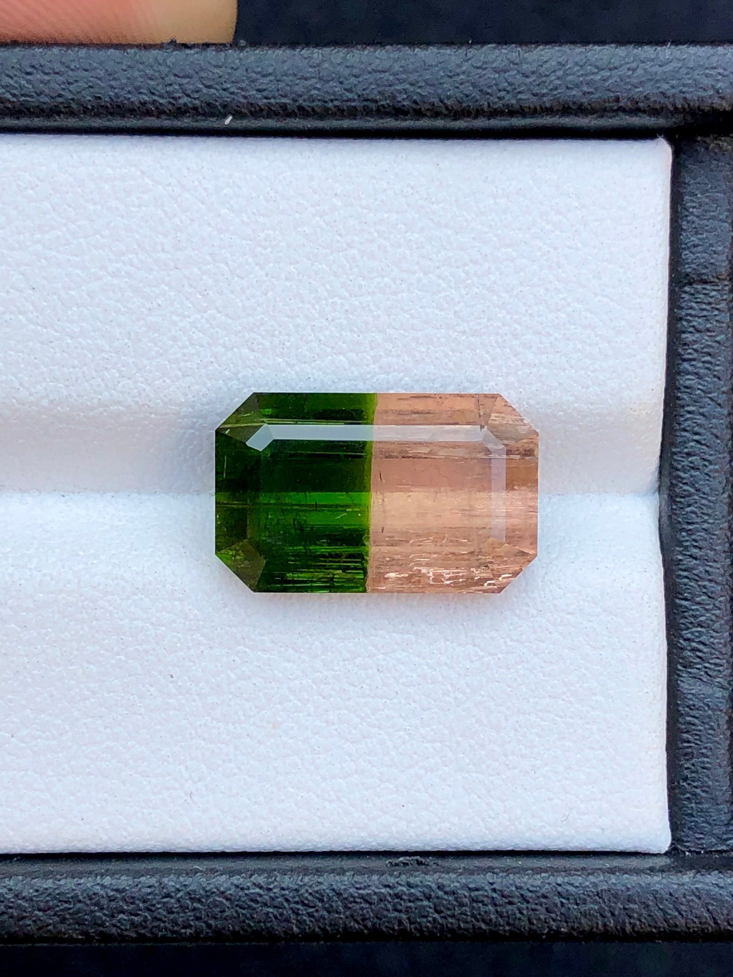 Unique bi colour tourmaline 6.90 carat