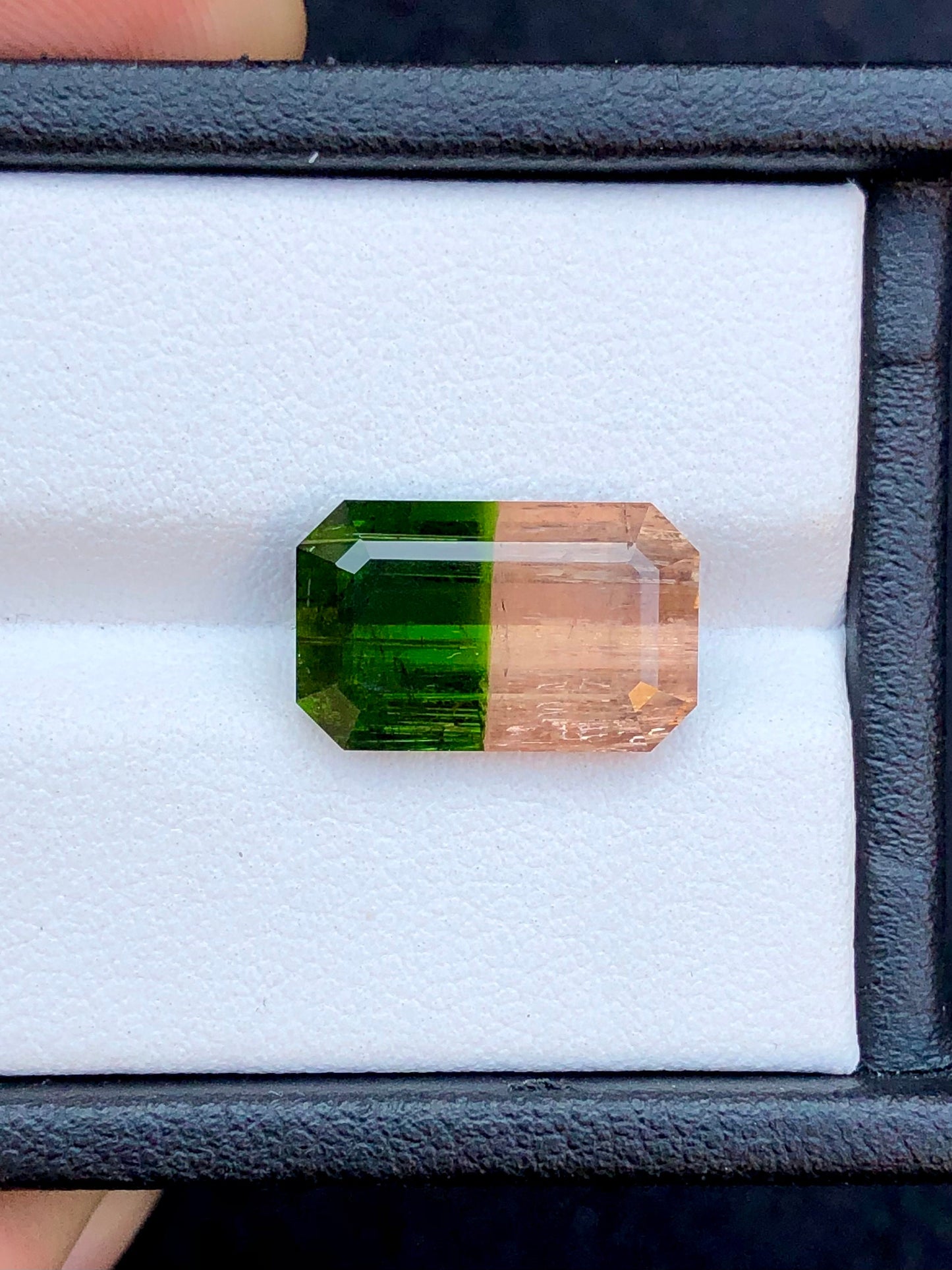 Unique bi colour tourmaline 6.90 carat